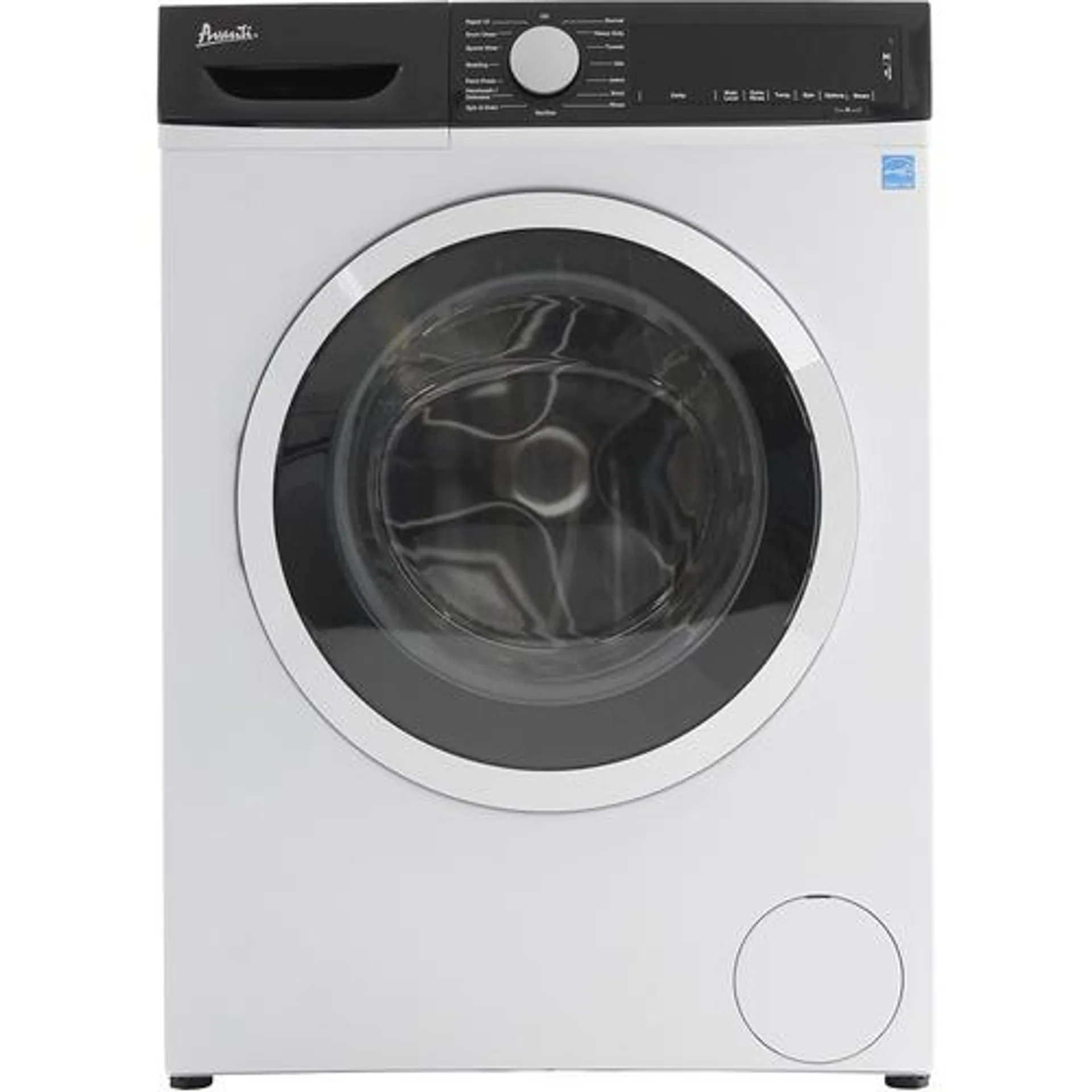 2.2 CuFt Steam Compact Electric Front Load White Washer With 15-Cycles