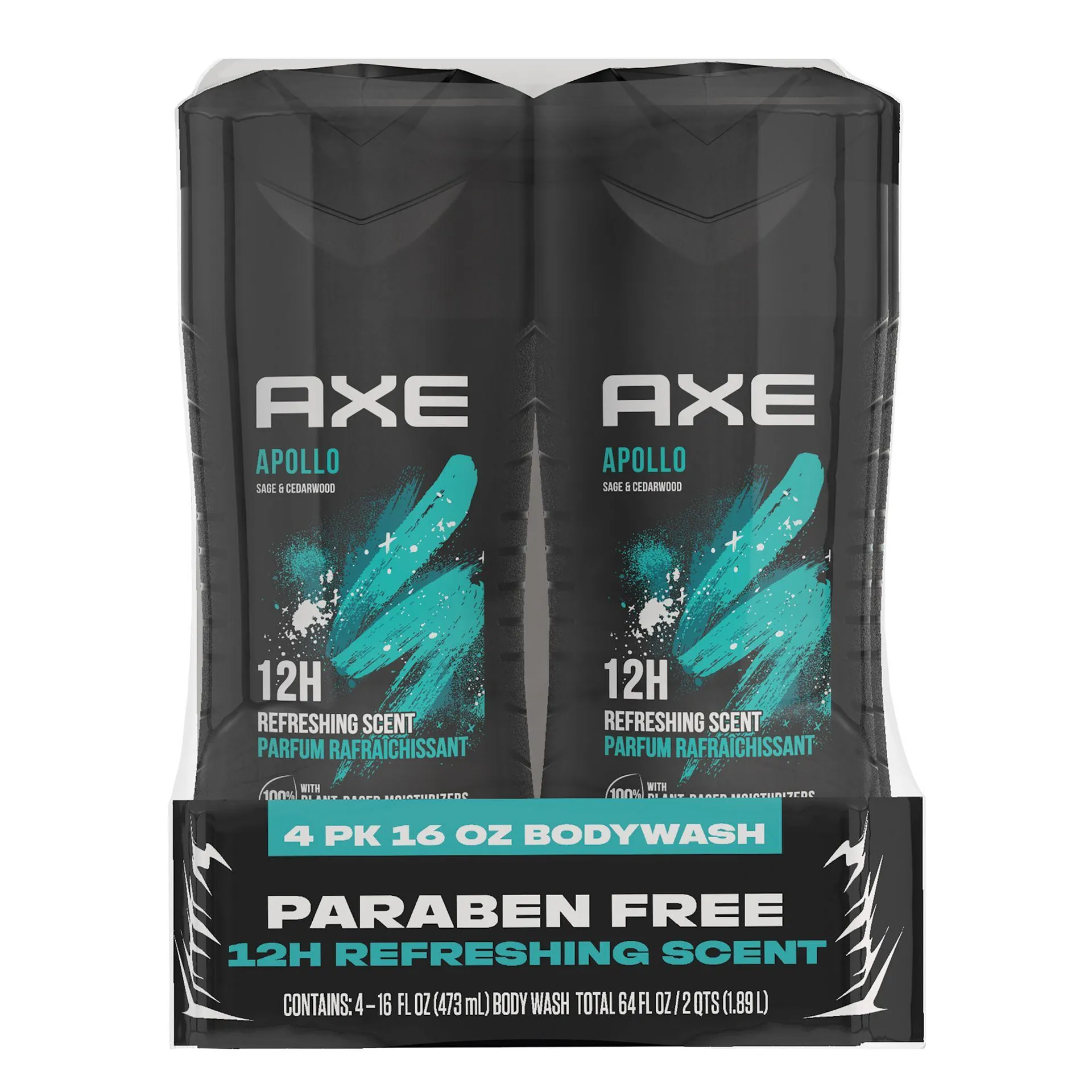 AXE Apollo Body Wash, Sage and Cedarwood, 4 pk./16 oz.