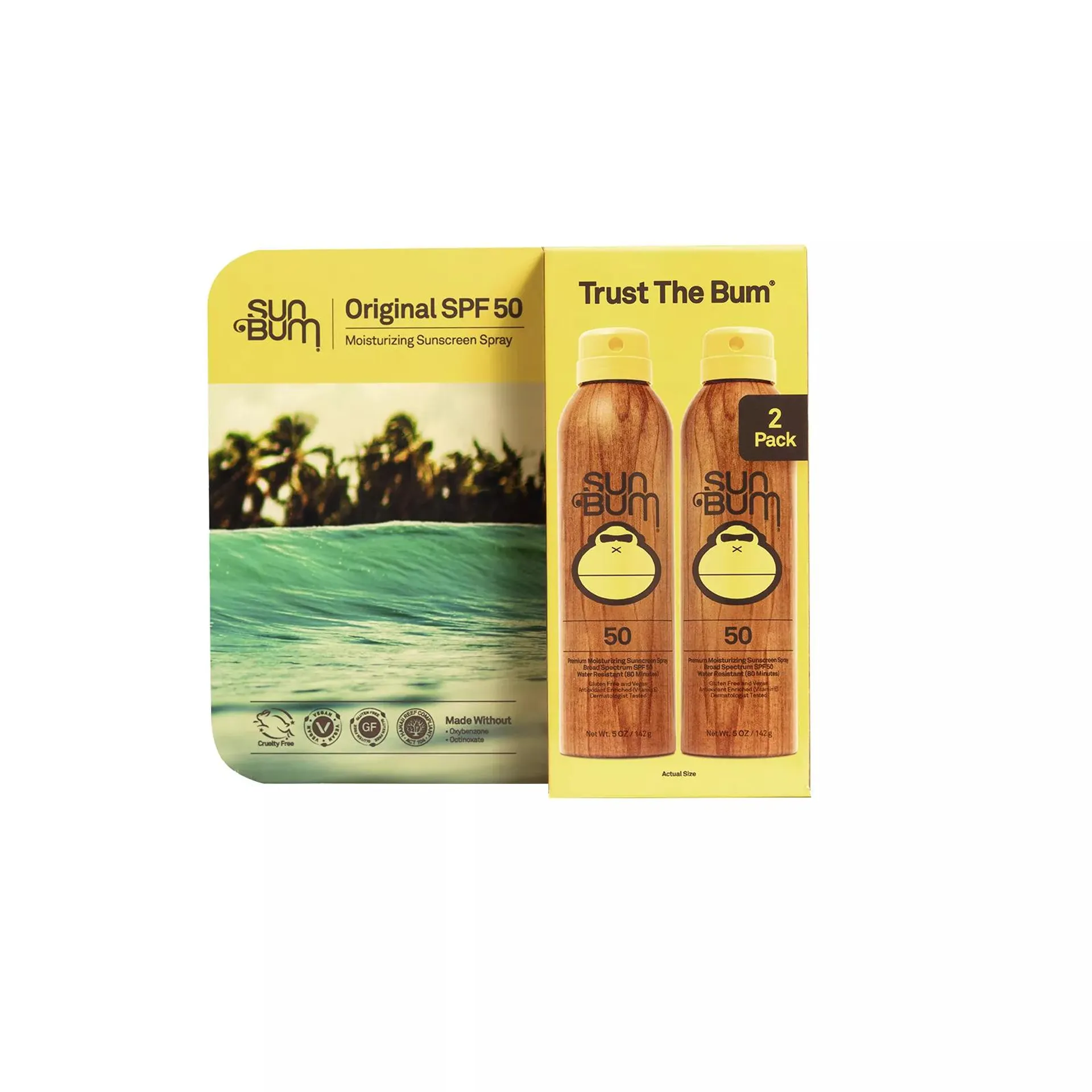 Sun Bum Original SPF 50 Broad Spectrum UVA/UVB Sunscreen Spray, 2 pk./5 oz.