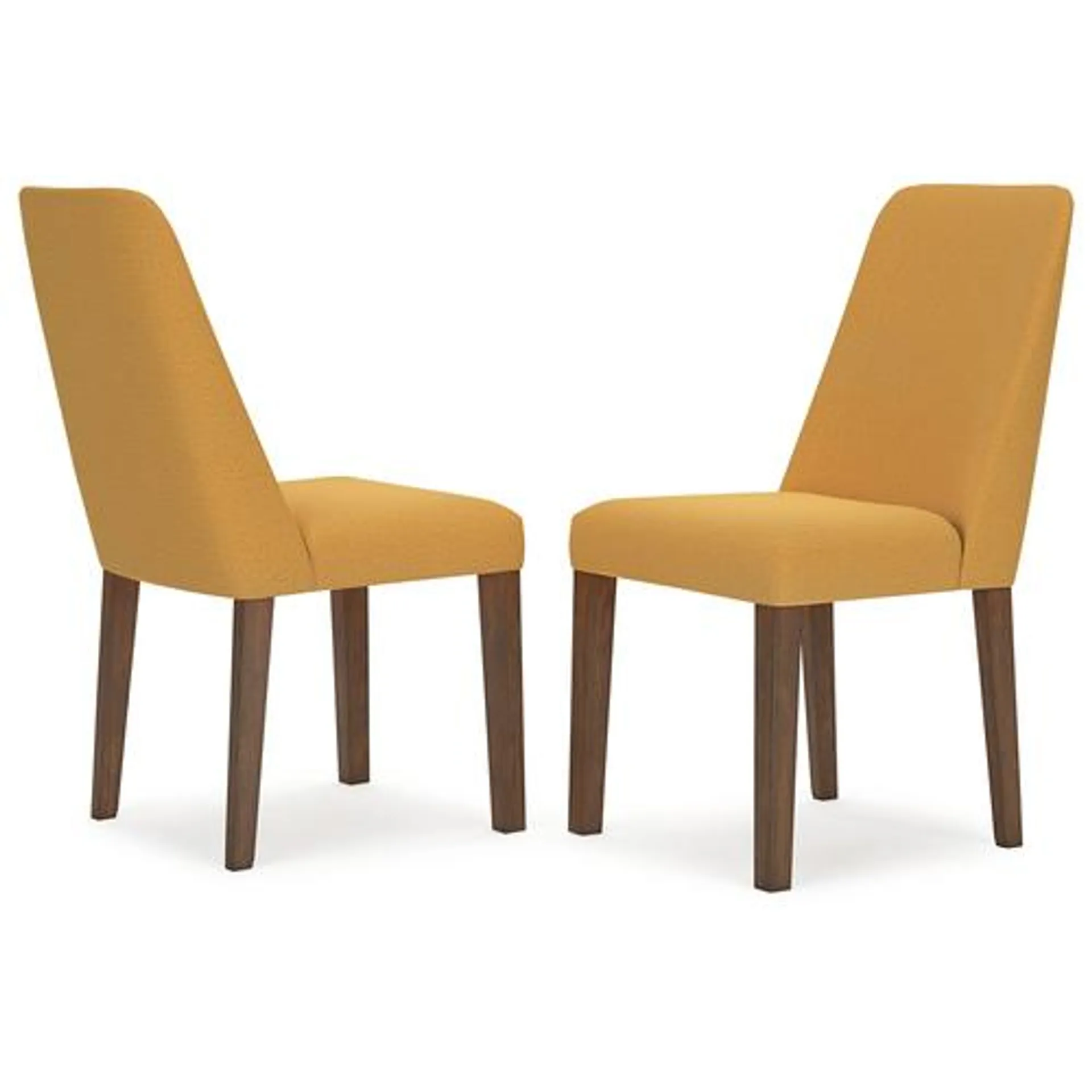 Lyncott Upholstered Dining Chair (Set of 2) - Mustard/Brown