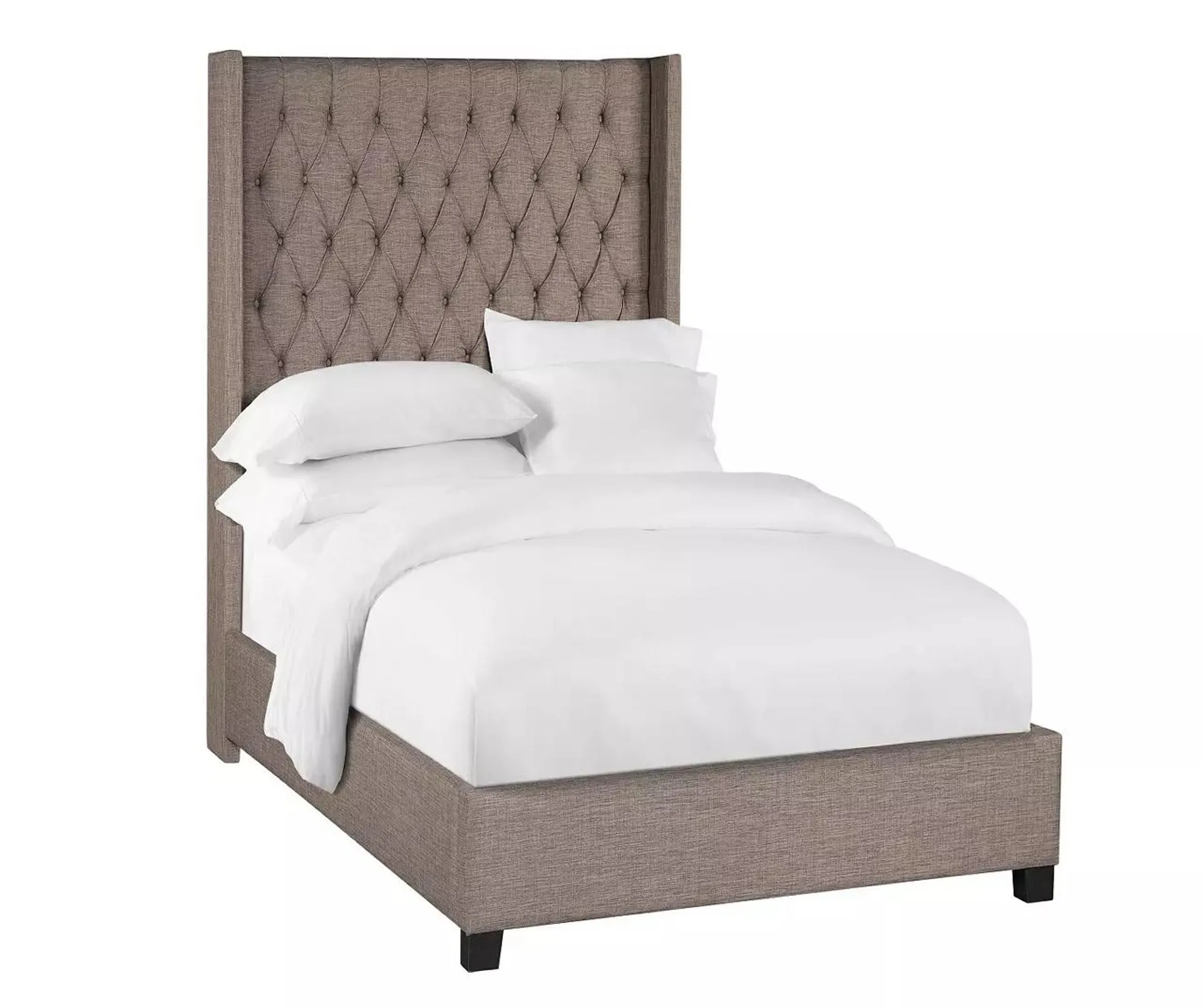 Manhattan Brown Wingback Upholstered Queen Bed