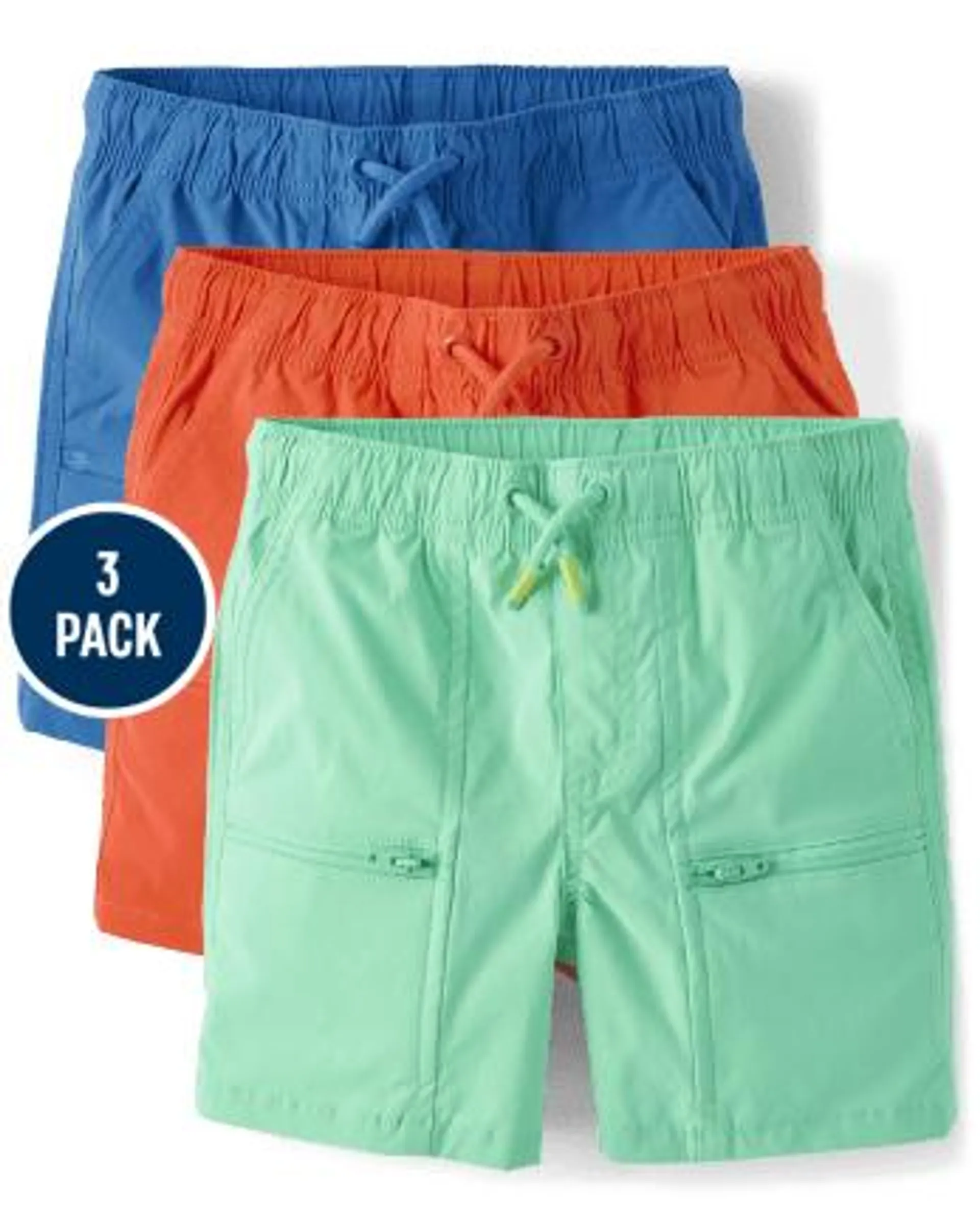 Boys Quick Dry Pull On Shorts 3-Pack - Little Classics - multi clr