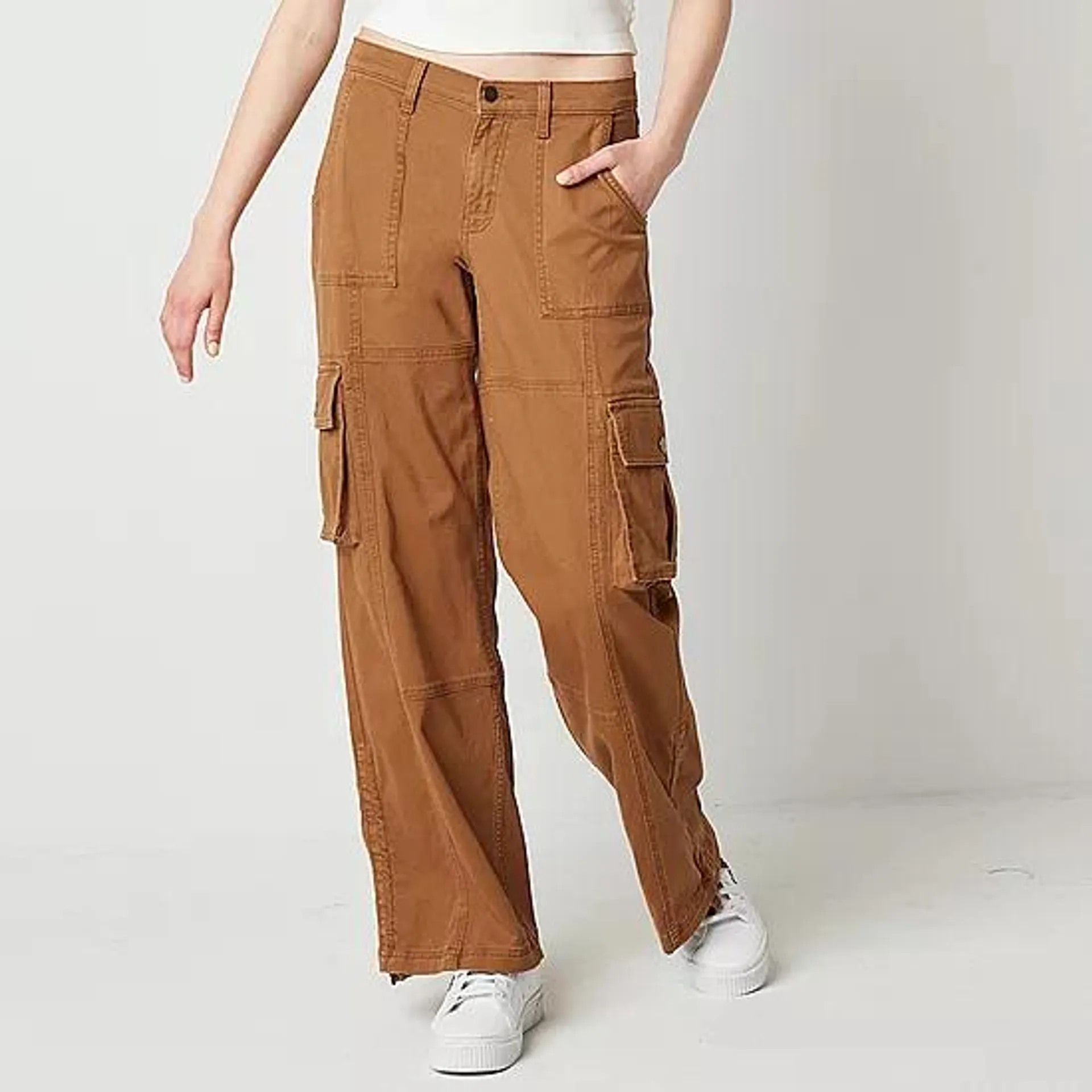 Arizona Womens Low Rise Straight Cargo Pant-Juniors