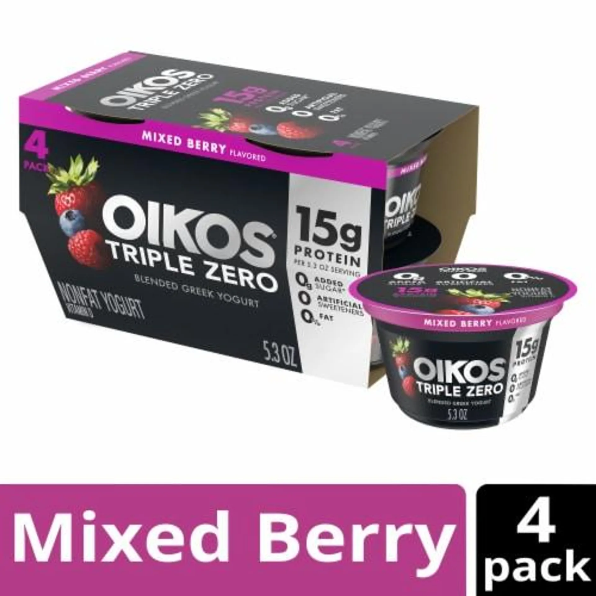 Oikos Triple Zero Mixed Berry Greek Yogurt Cup