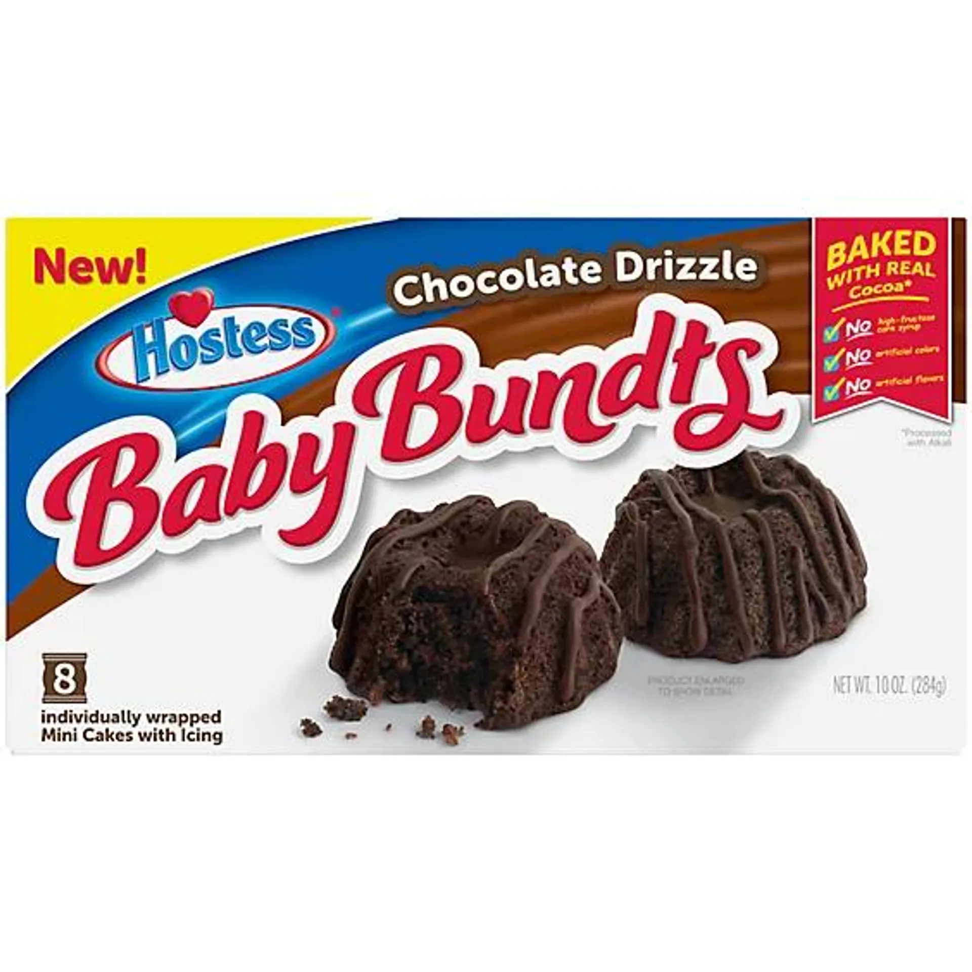 HOSTESS Chocolate Drizzle Baby Bundts Mini Chocolate Bundt Cakes 8 Count - 10 Oz