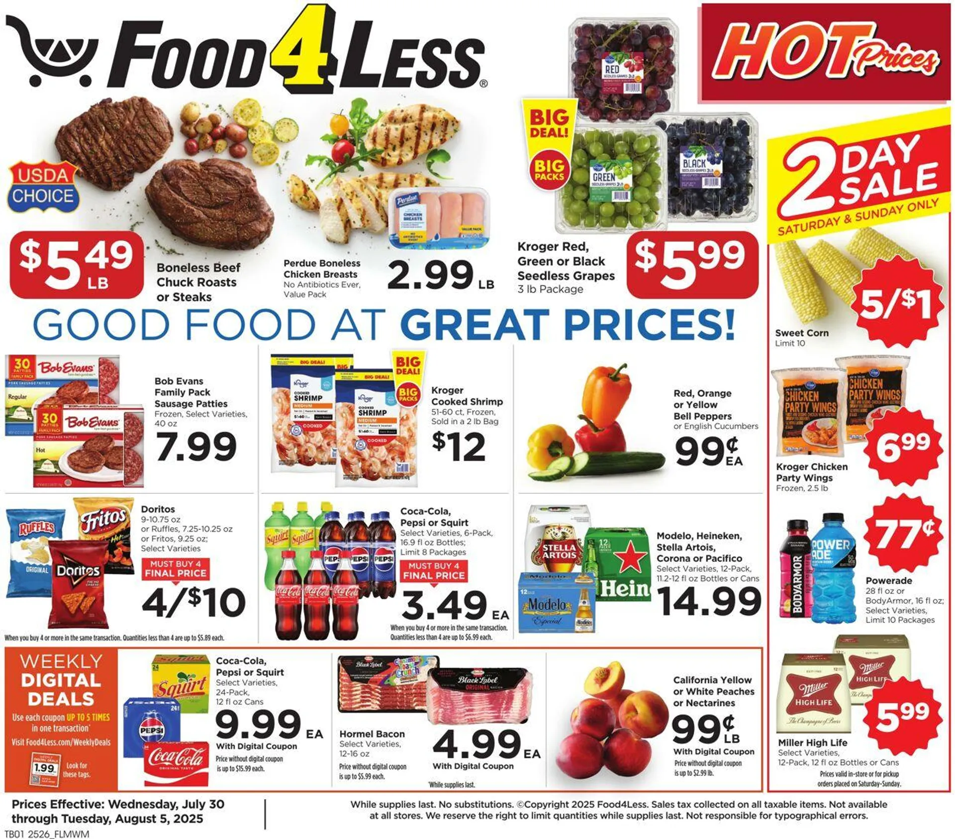 Weekly ad Food 4 Less from July 30 to August 5 2025 - Page 1