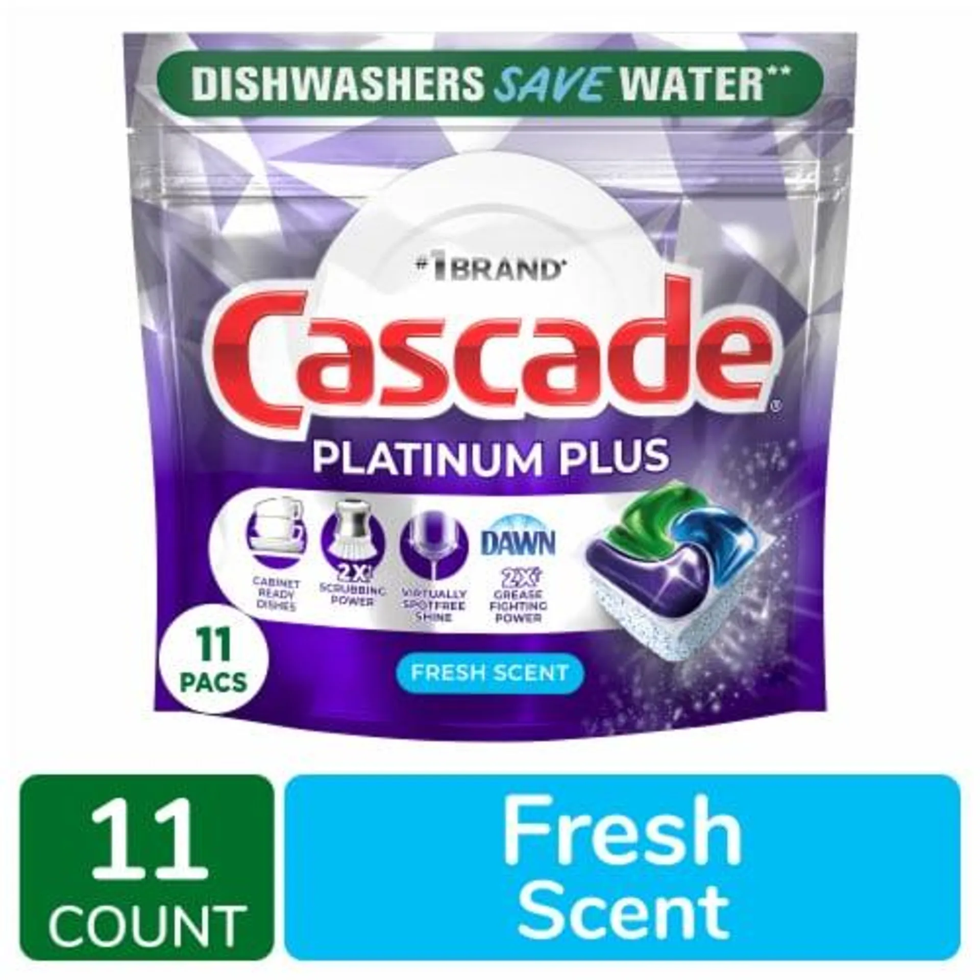 Cascade Platinum Plus ActionPacs Fresh Scent Dishwasher Detergent Pods