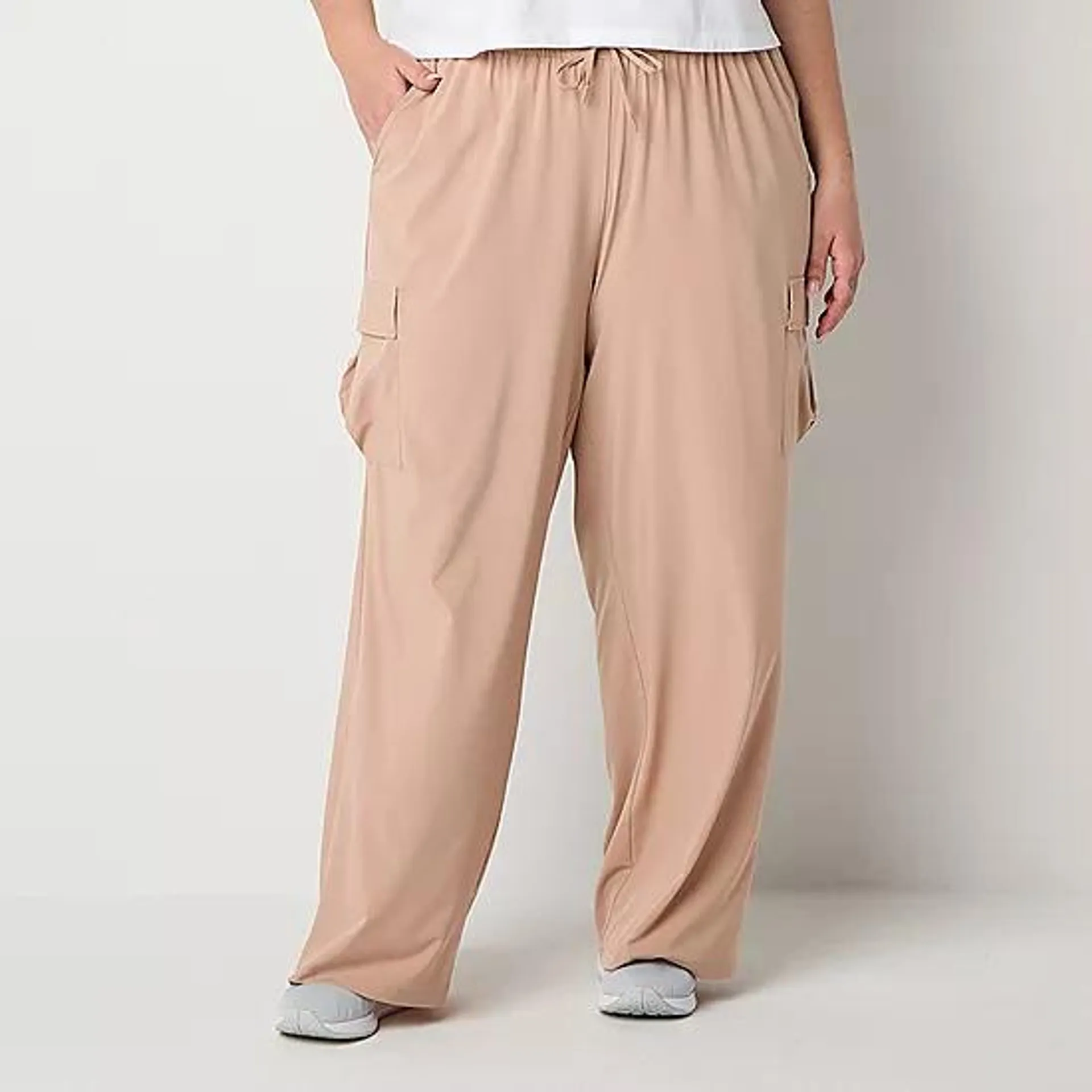 Xersion Womens Mid Rise Straight Cargo Pant Plus