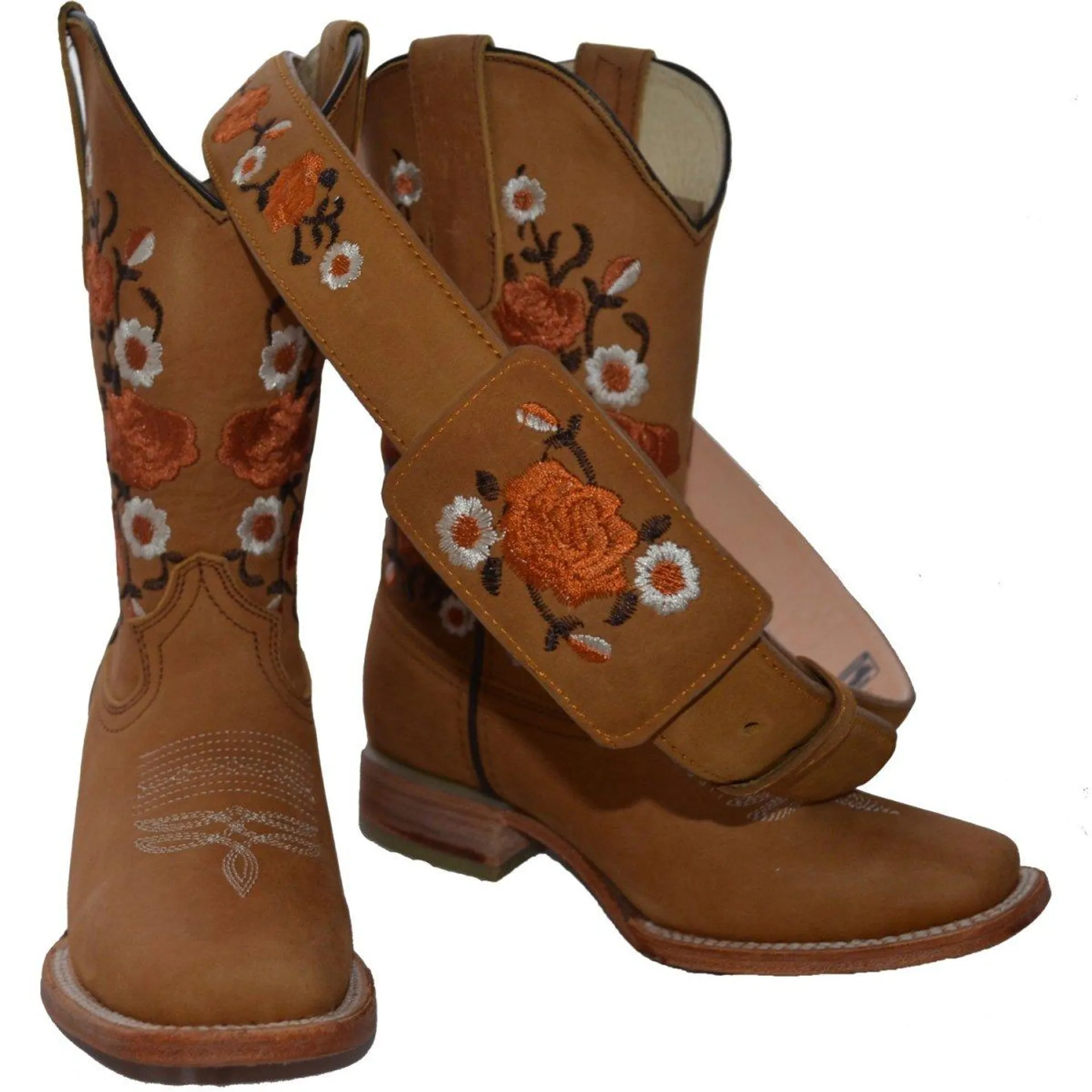 Botas de Cuero Acabado Nobuck para Dama en Miel ROD-41551