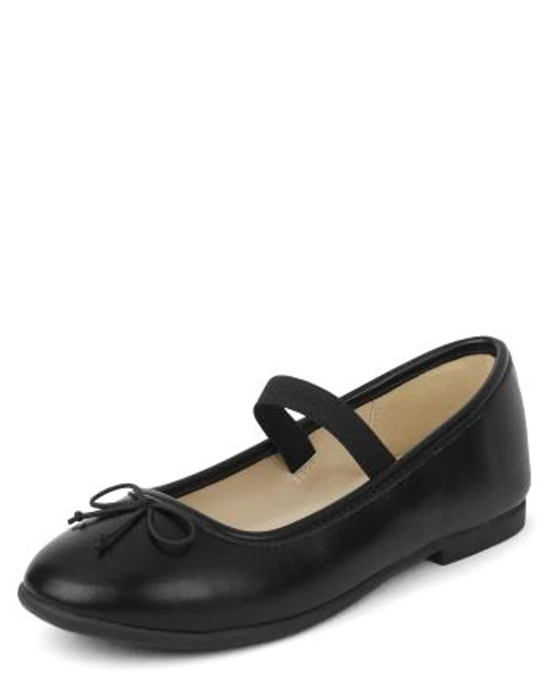 Girls Bow Ballet Flats - black