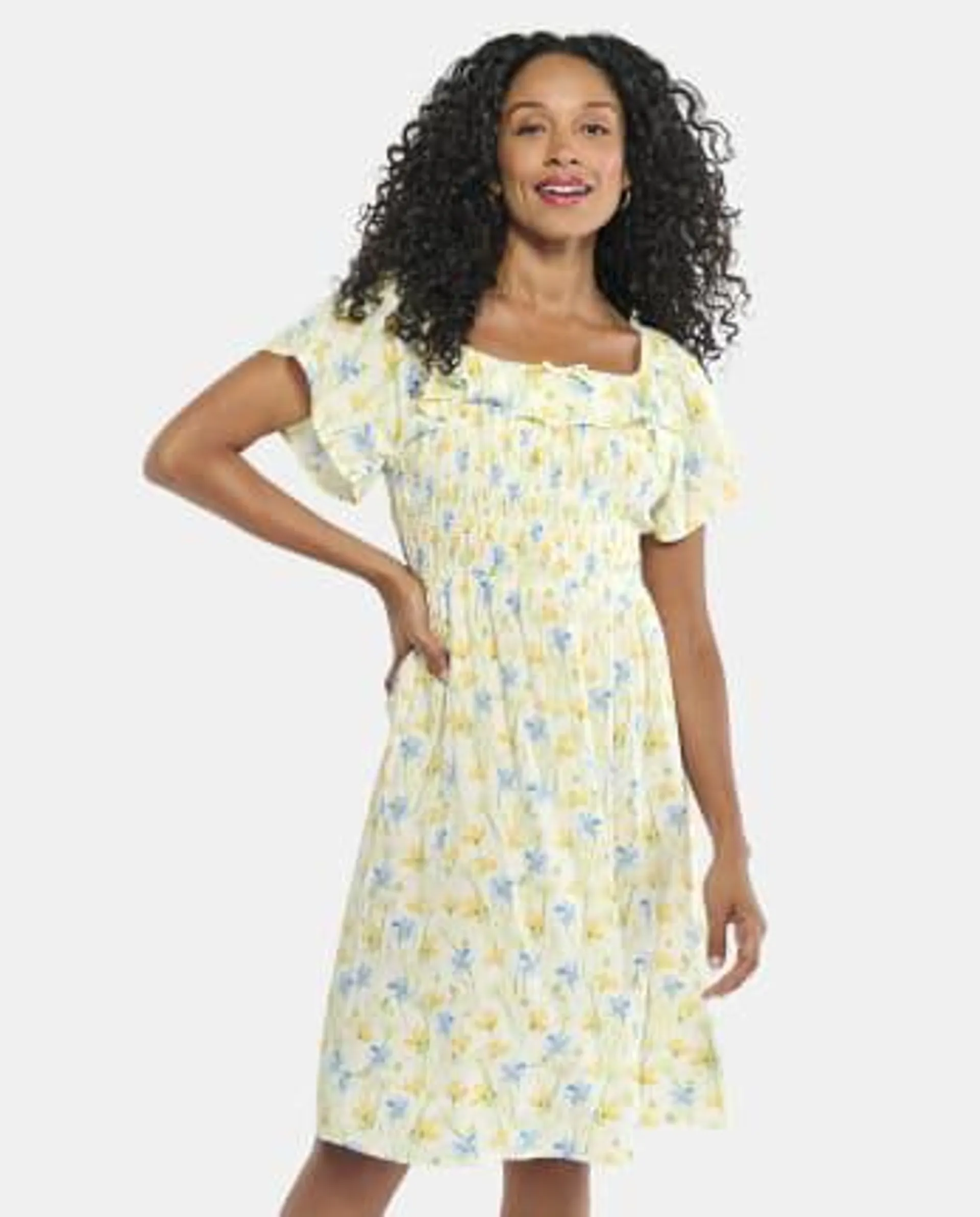 Vestido fruncido floral de mamá y yo para mujer - simplywht