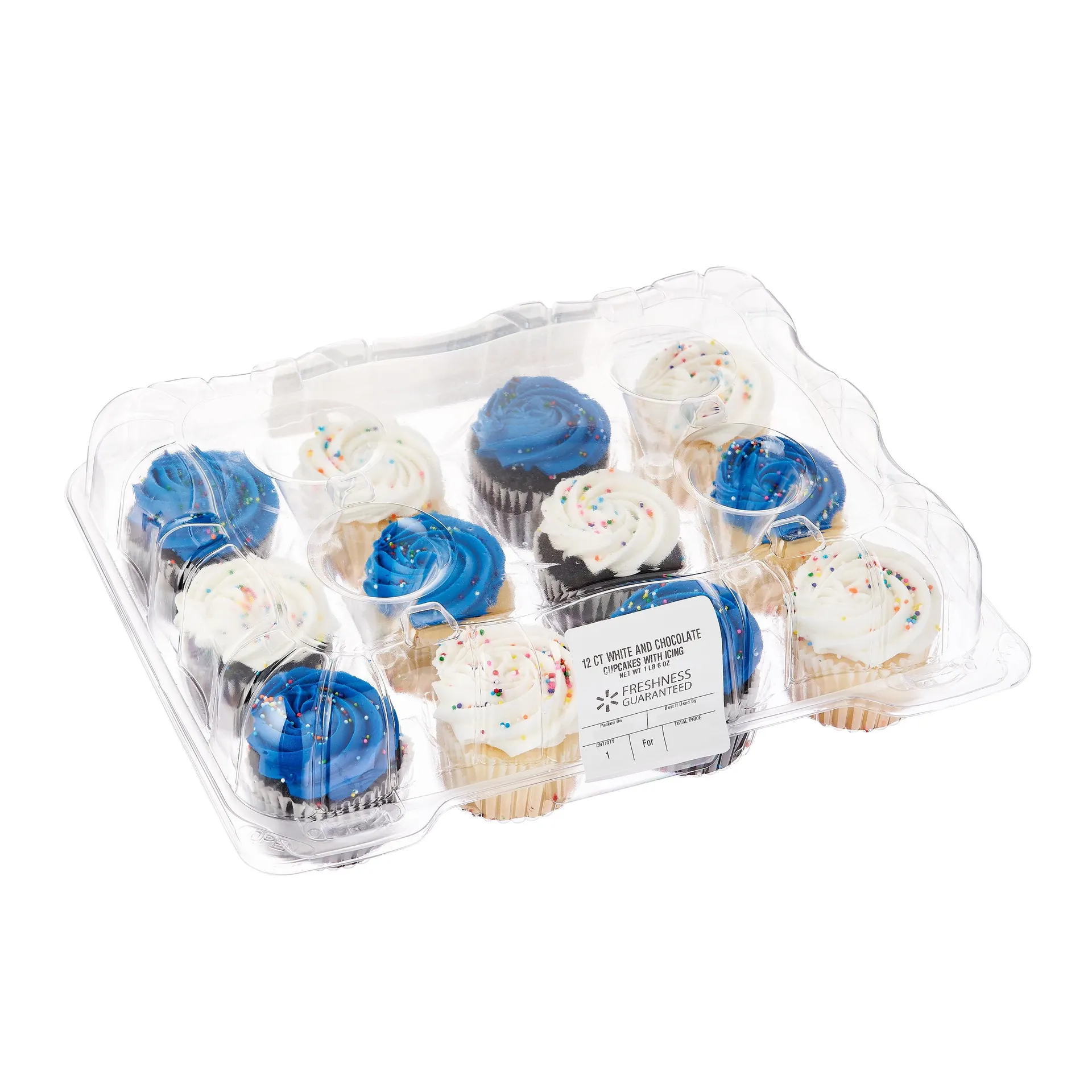 Freshness Guaranteed White and Chocolate Cupcakes, 25 oz, 12 Count, Colors Will Vary