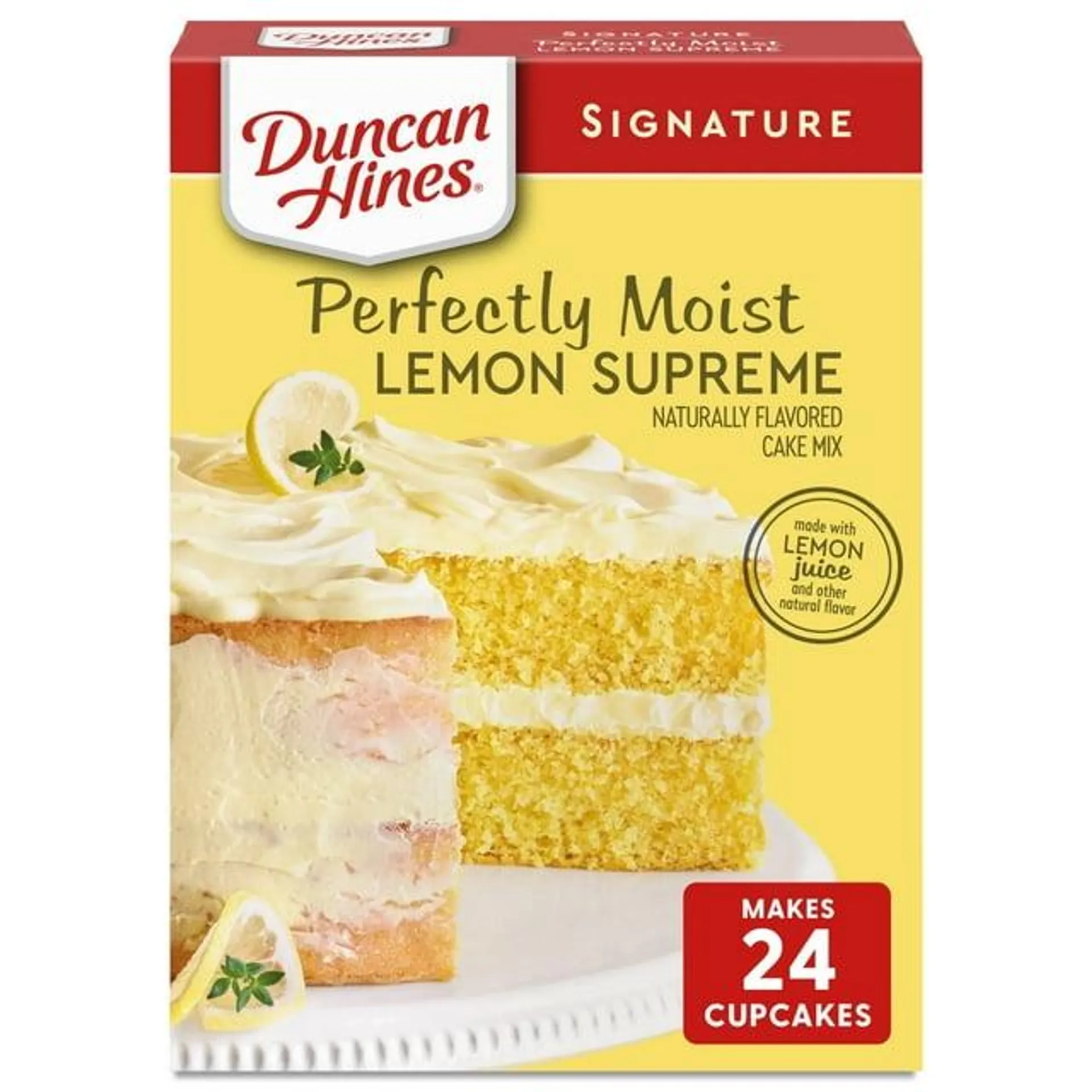 Duncan Hines Signature Perfectly Moist Lemon Supreme Lemon Cake Mix, 15.25 oz