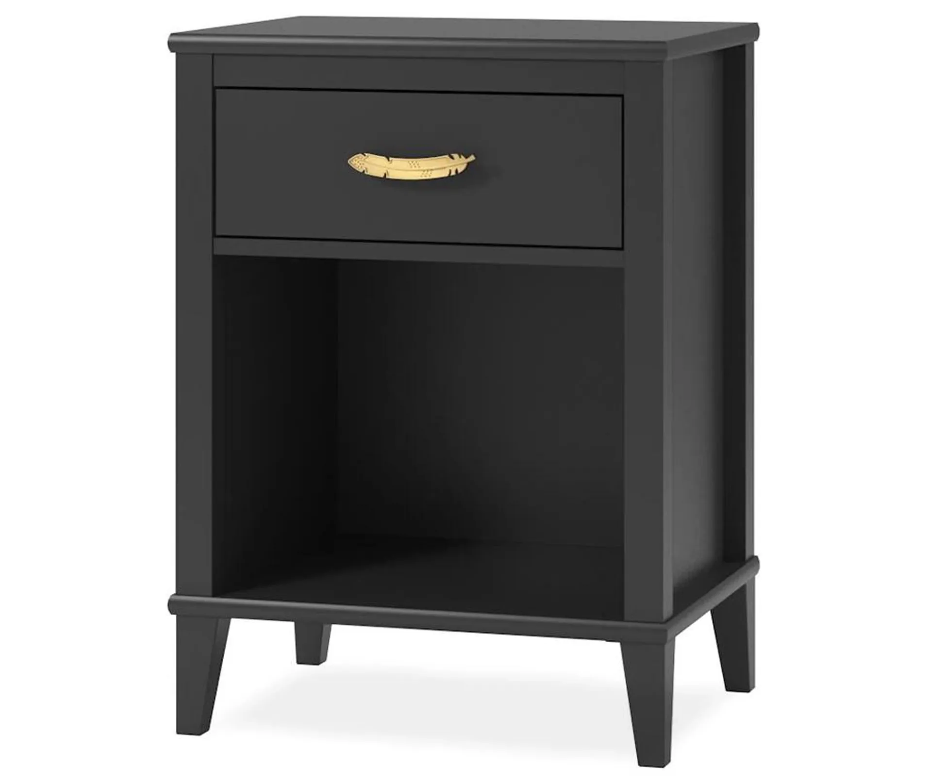 Monarch Hill Hawken Black Single Drawer Nightstand