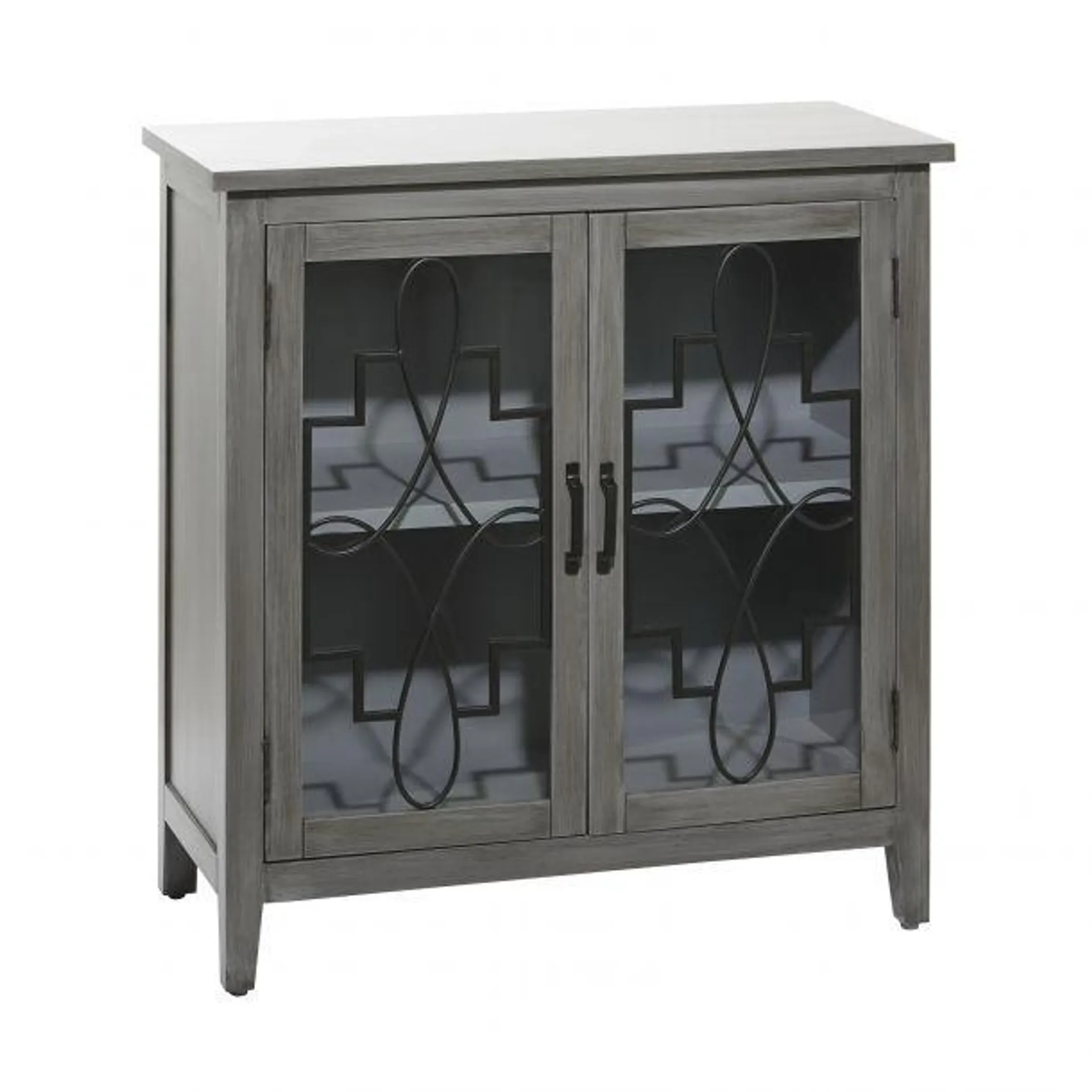 Contemporary 33" Wood Cabinet with 2-shelves by Marisol + Daisy - Gray