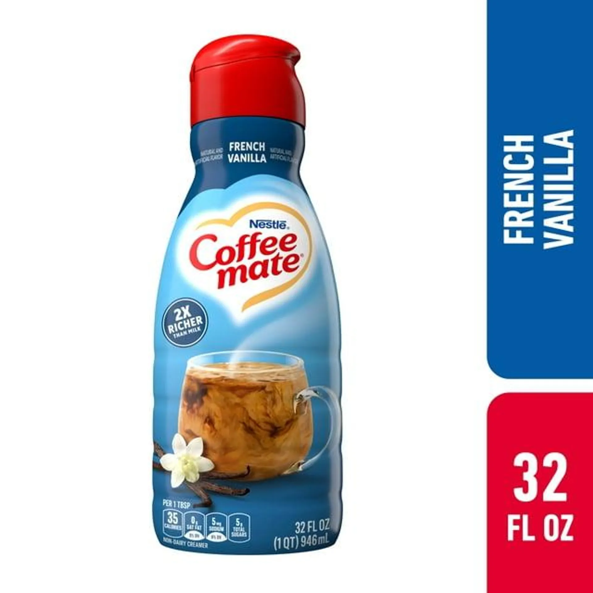 Nestle Coffee Mate French Vanilla Liquid Coffee Creamer, 32 fl oz Bottle