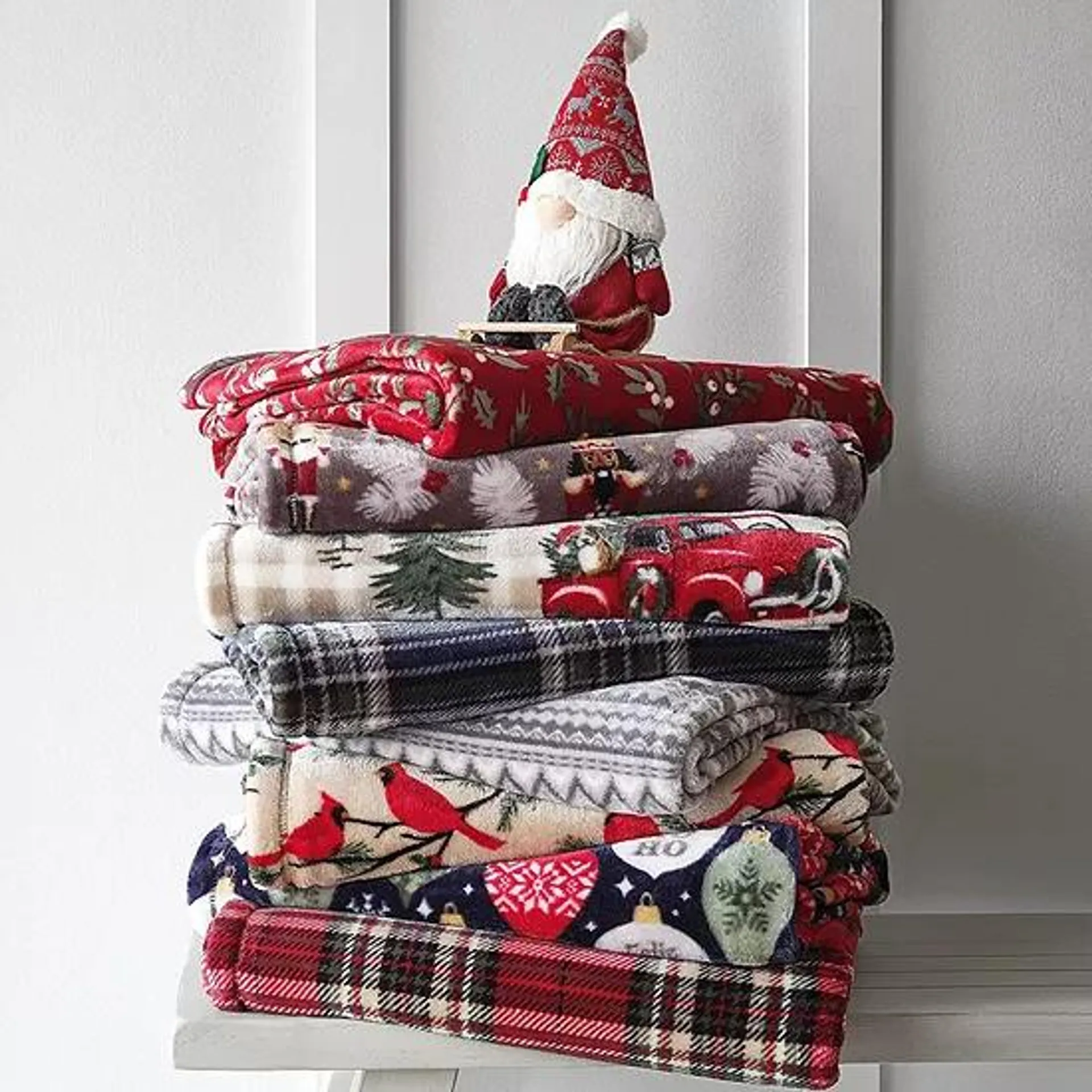 North Pole Trading Co. Holiday Velvet Plush Throw