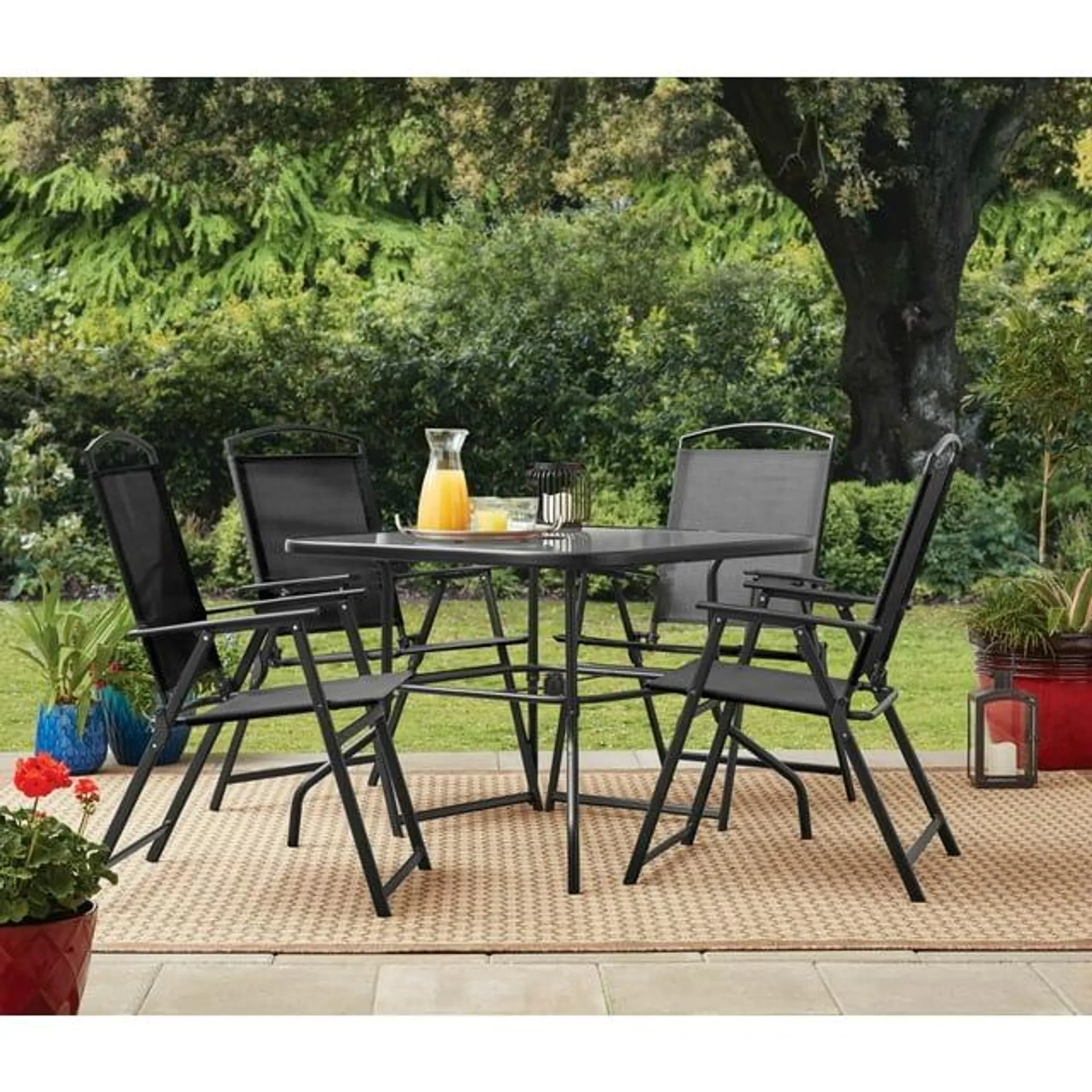 Mainstays Albany Lane 5-Piece Dining Set, Black