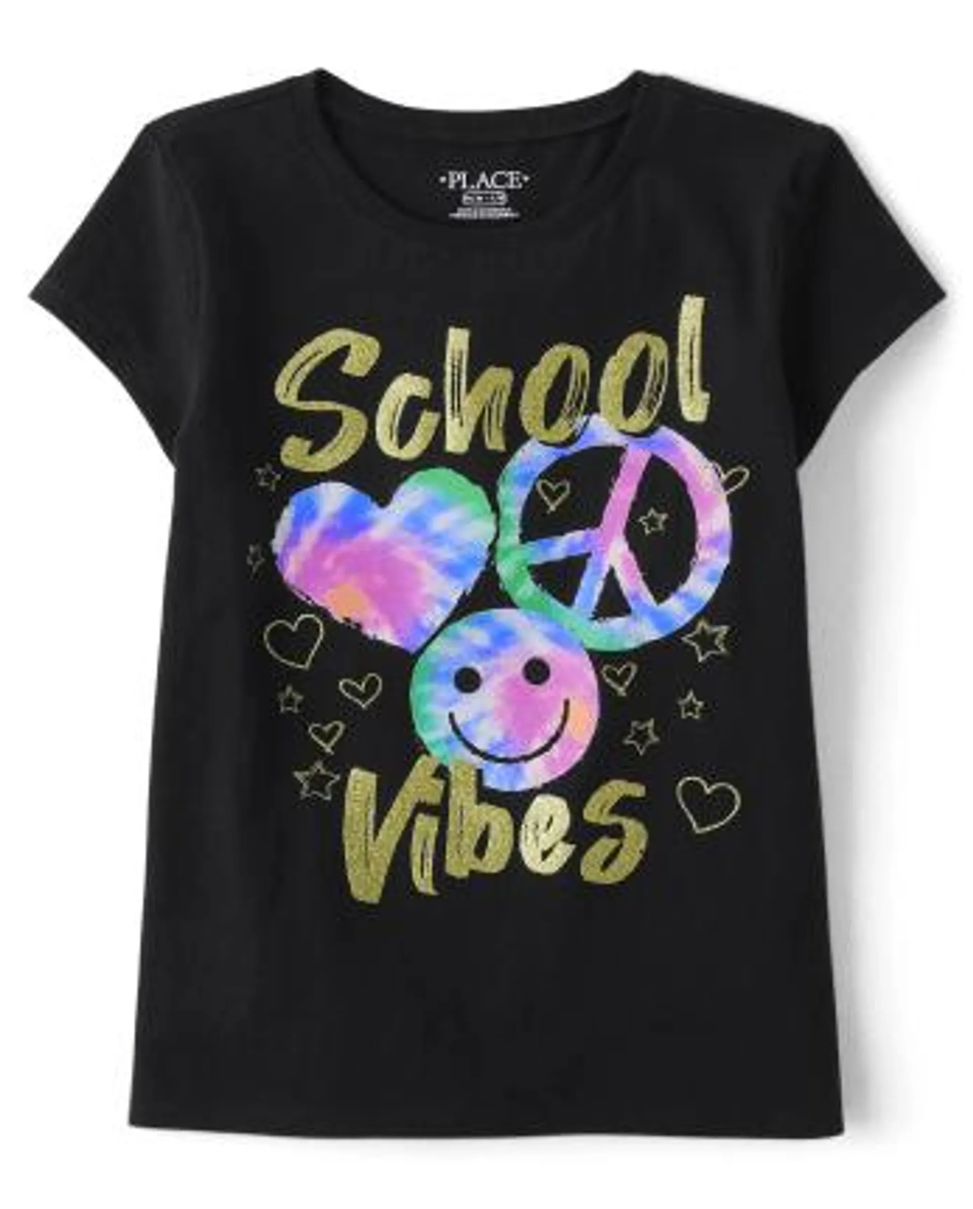 Girls School Vibes Graphic Tee - black