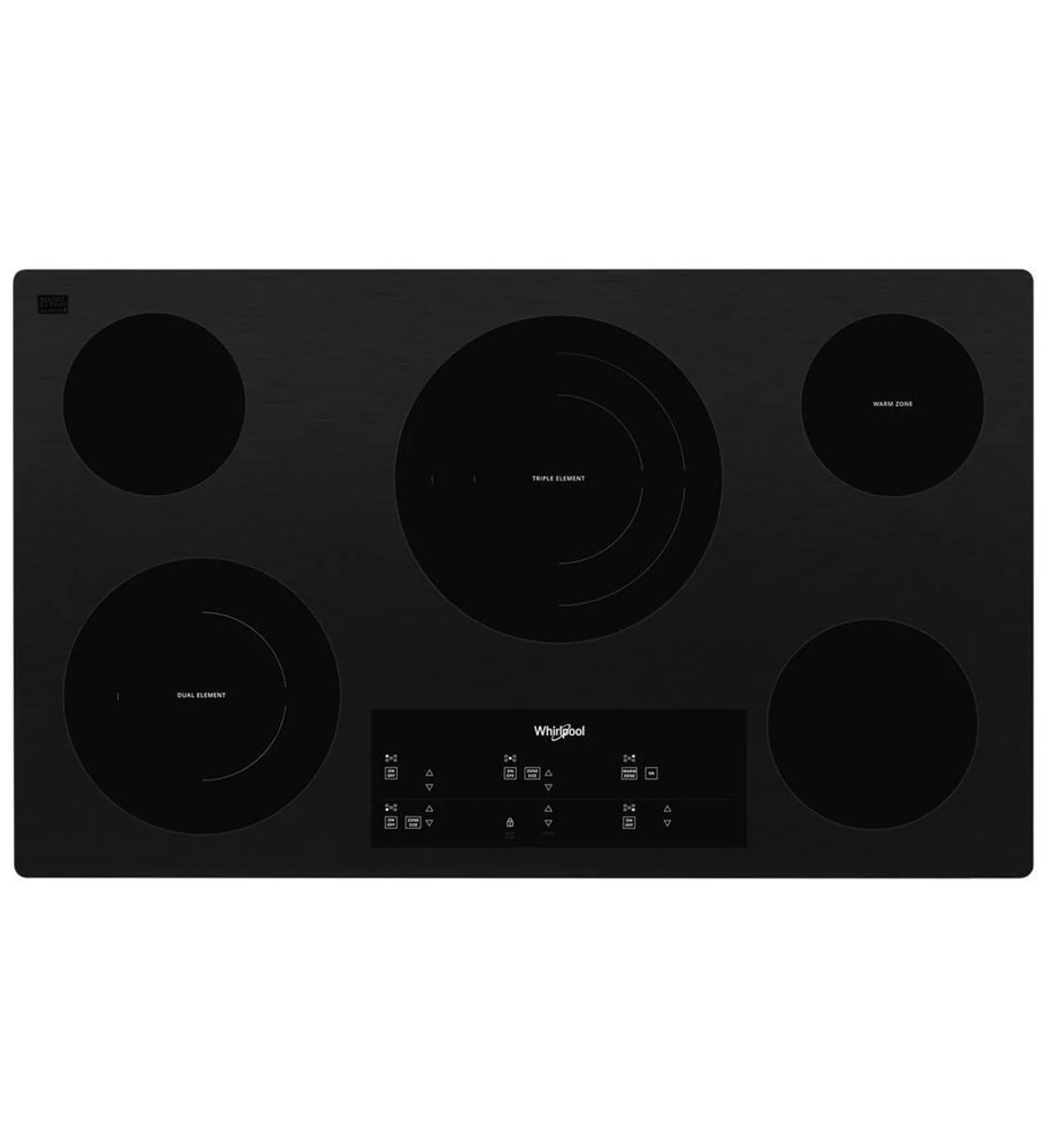 Whirlpool® 36" Black Stainless Steel Electric Ceramic Glass Cooktop