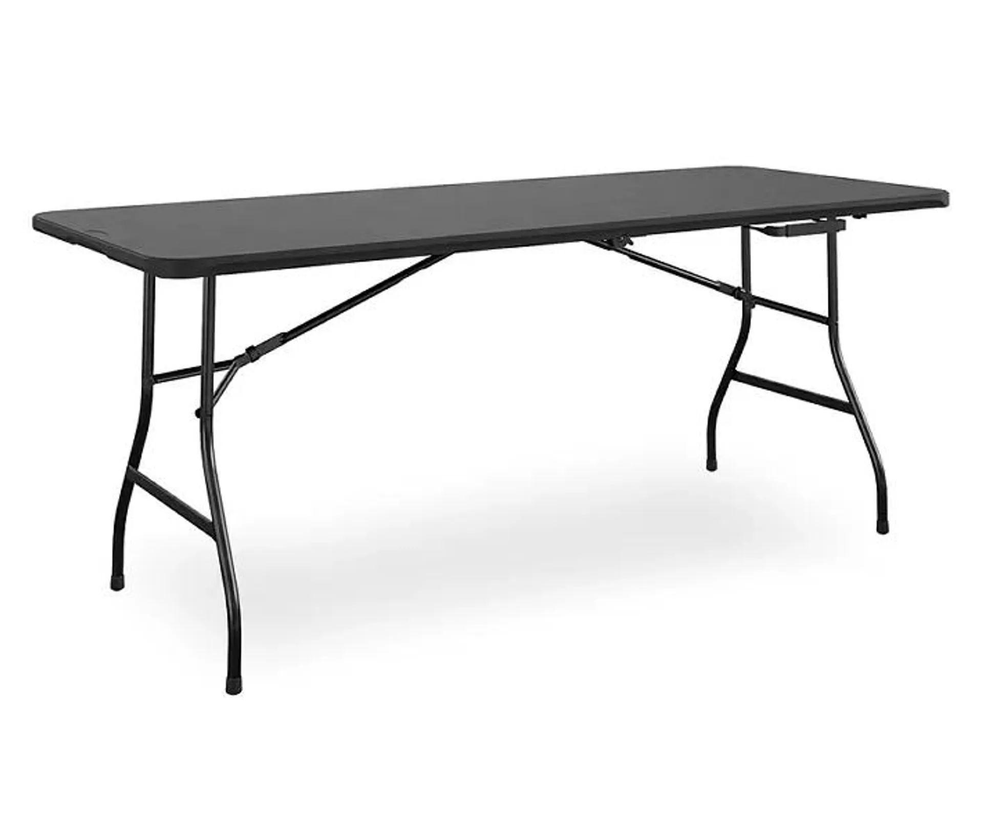 6' Black Resin Fold-in-Half Folding Banquet Table