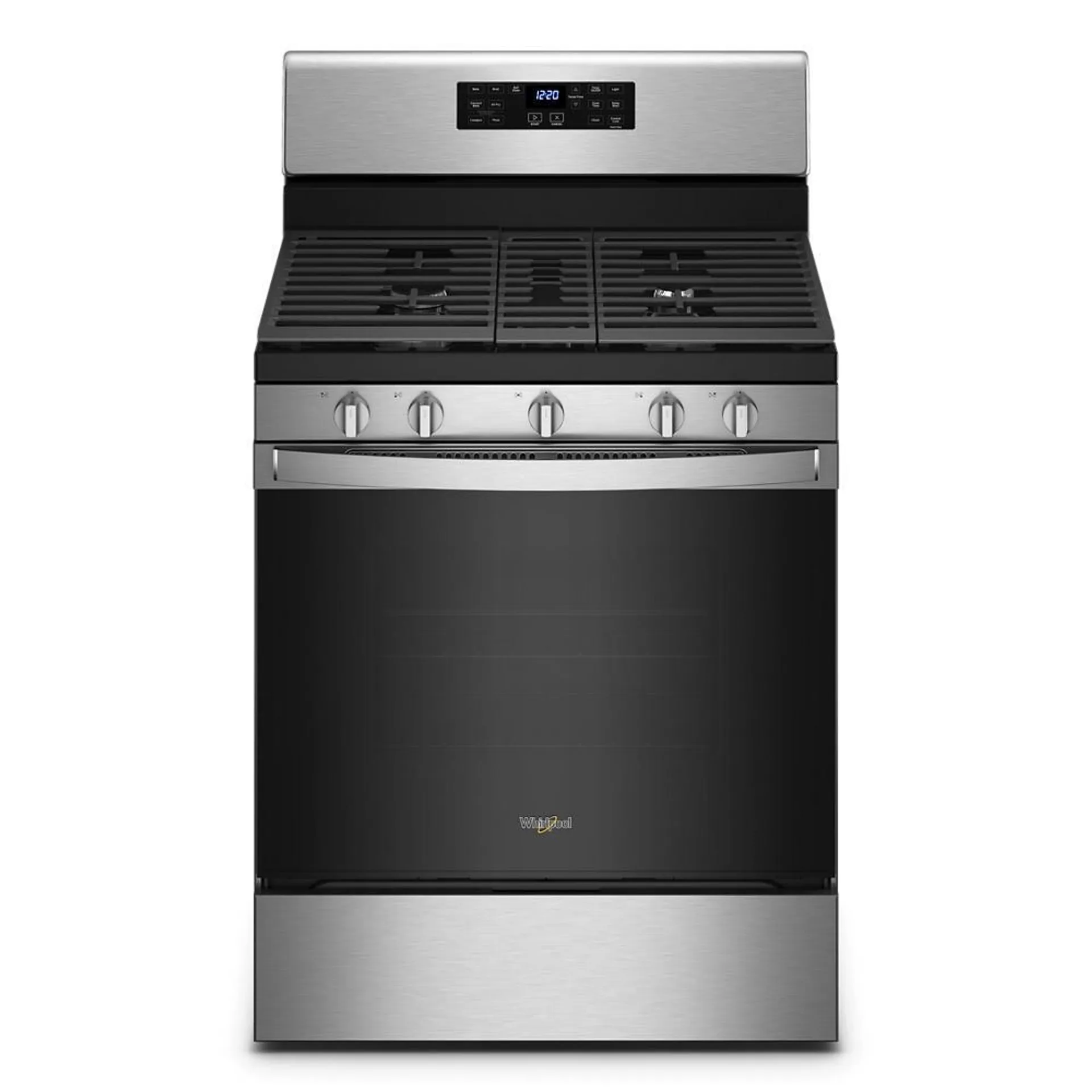 Whirlpool® 30" 5.0 cu.ft. Stainless Steel Gas Range with Convection and Air Fry