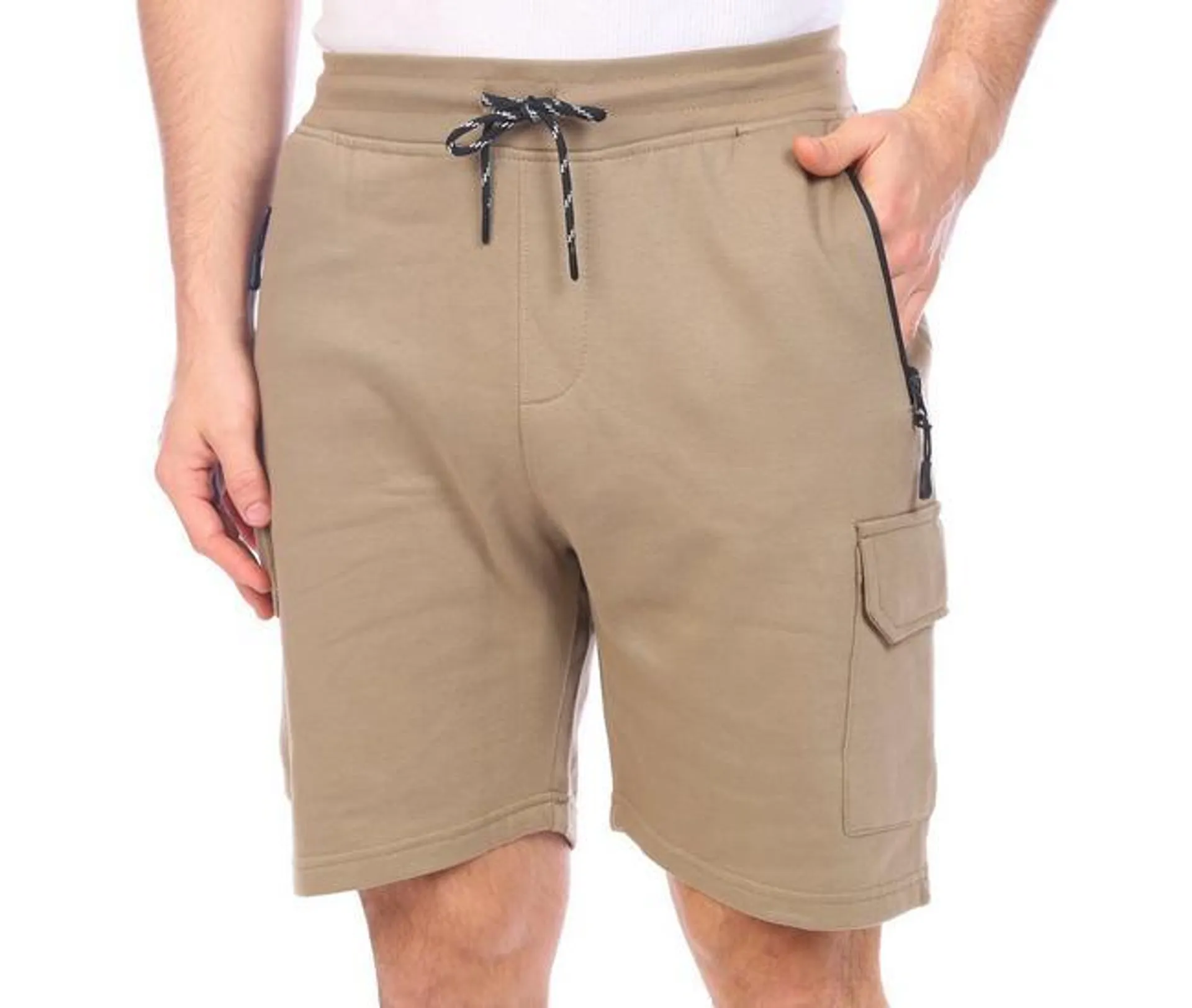 Mens 7 In. Zippered Cargo Fleece Shorts