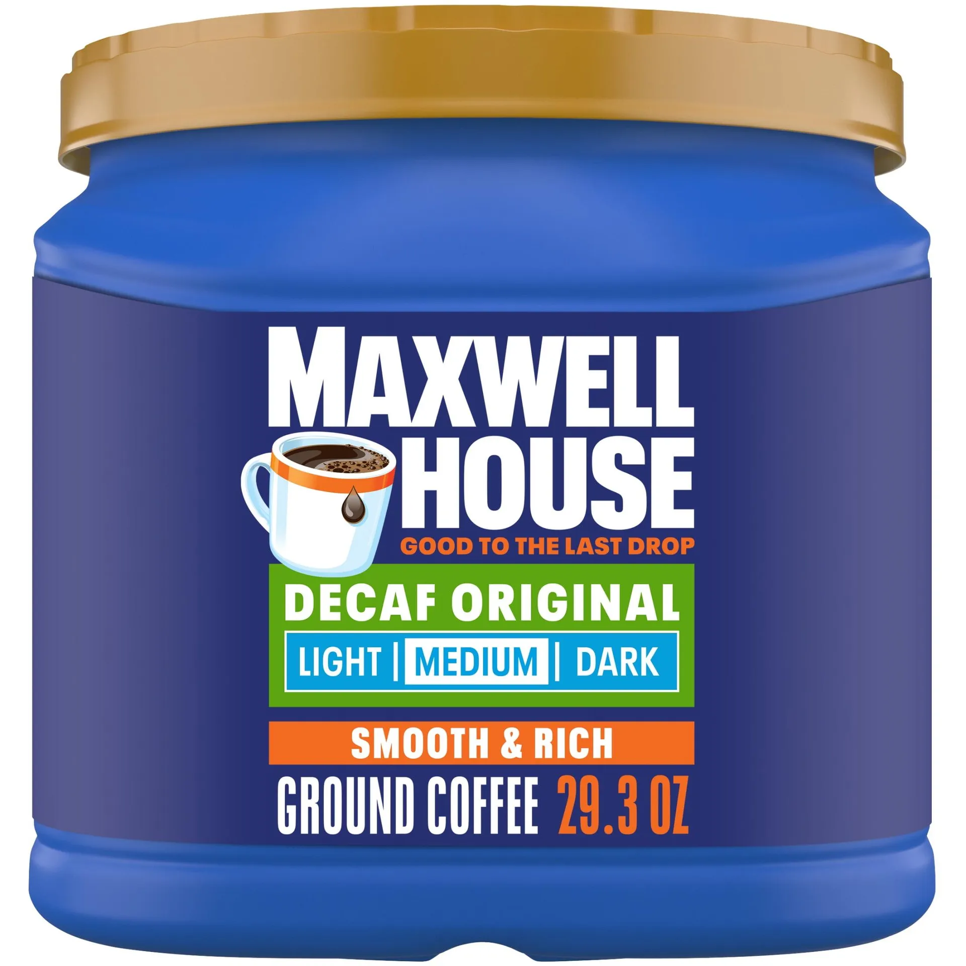 Maxwell House Decaffeinated Original Medium Roast Ground Coffee, 29.3 oz Canister