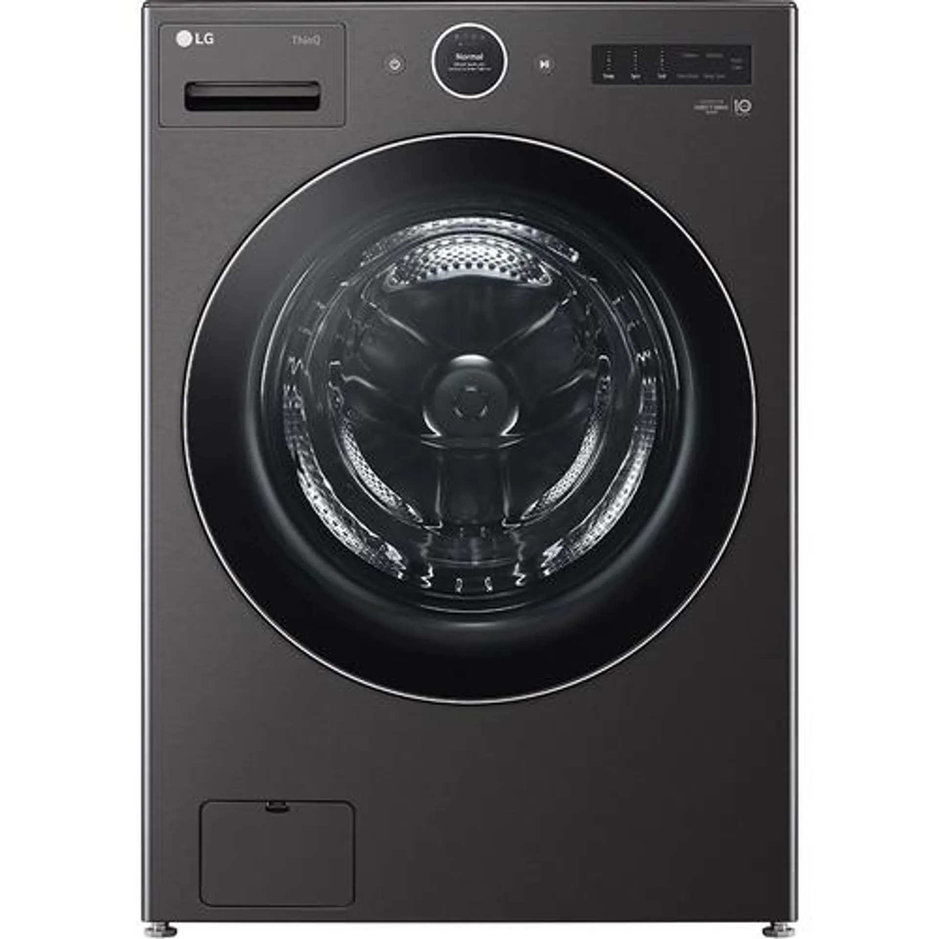 5.0 CuFt Smart Steam Sanitize Electric Front Load Black Steel Washer with TurboWash™ 360° Technology