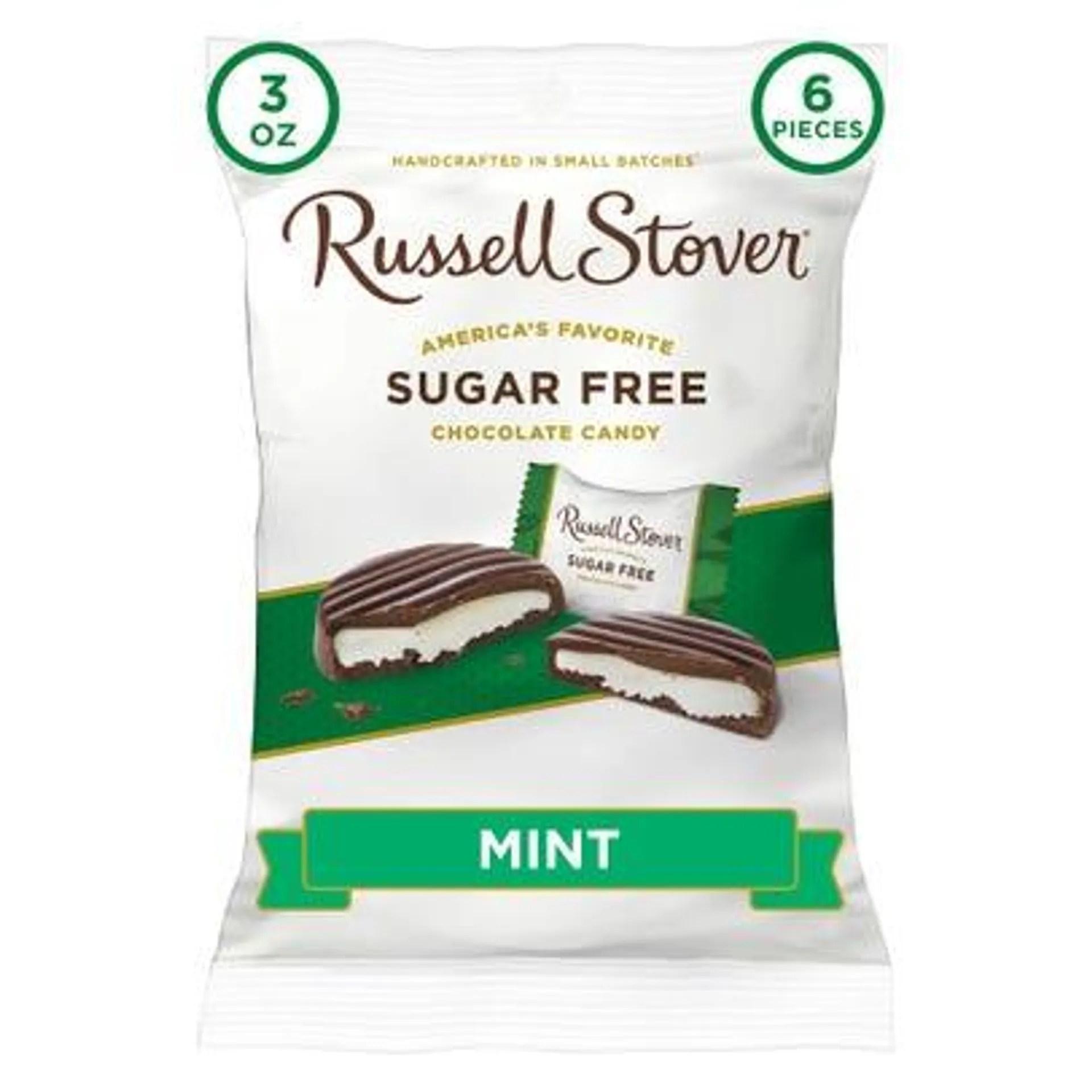 Russell Stover Mint Patties In Dark Chocolate - 3 oz