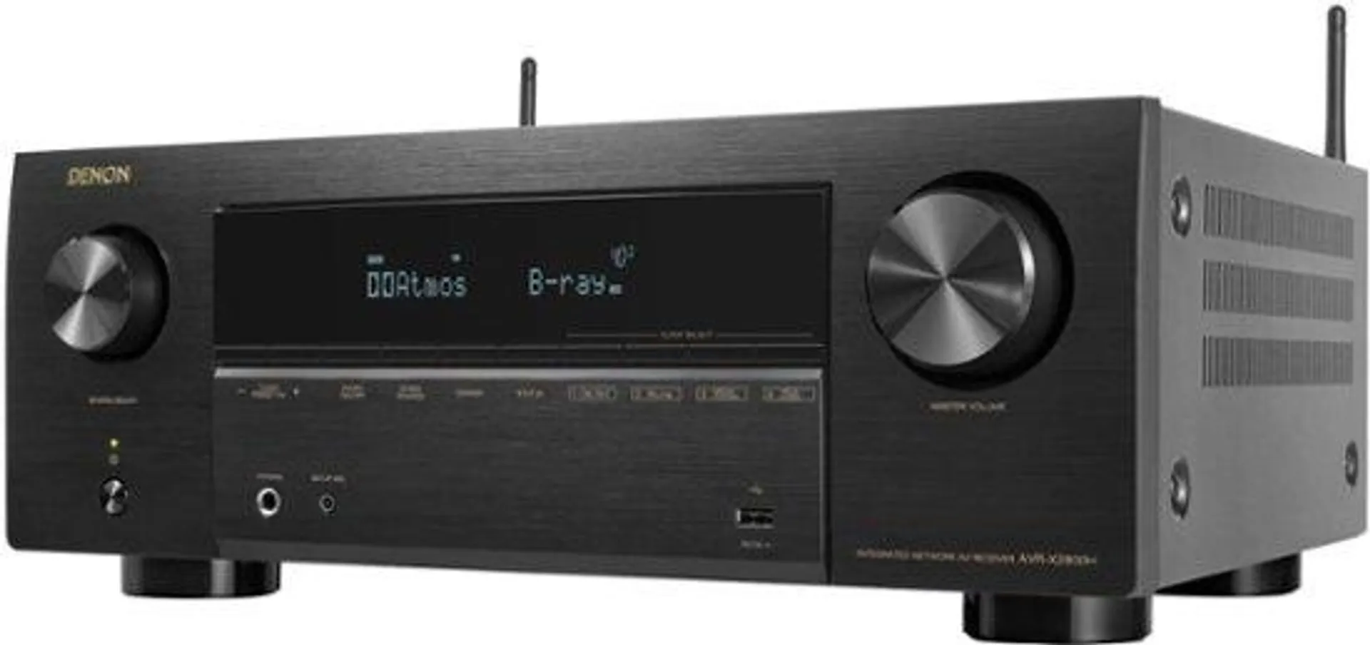 Denon - AVR-X2800H (95W X 7) 7.2-Ch. with HEOS and Dolby Atmos 8K Ultra HD HDR Compatible AV Home Theater Receiver with Alexa - Black