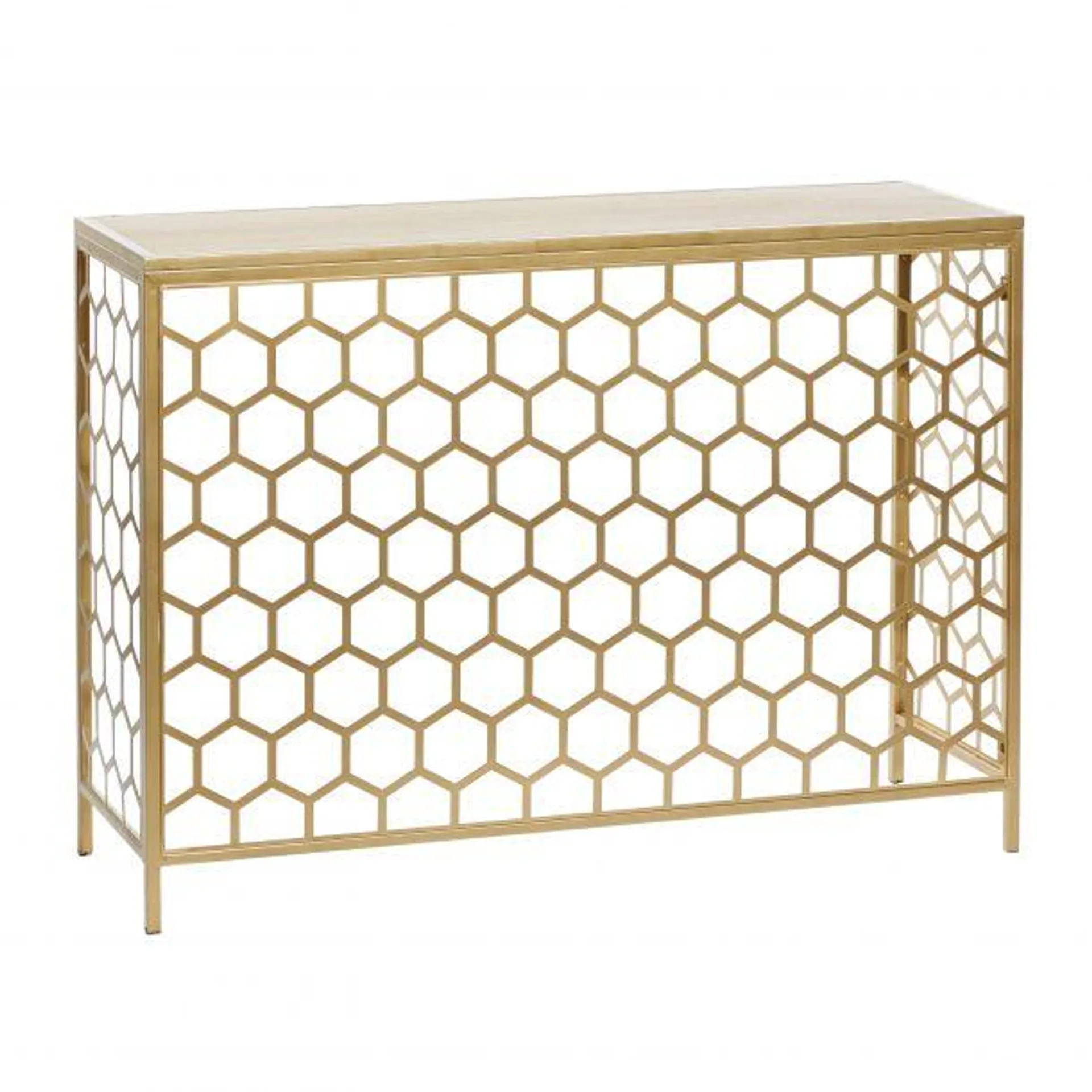 Gold Metal Contemporary Console Table 30 x 42 x 14