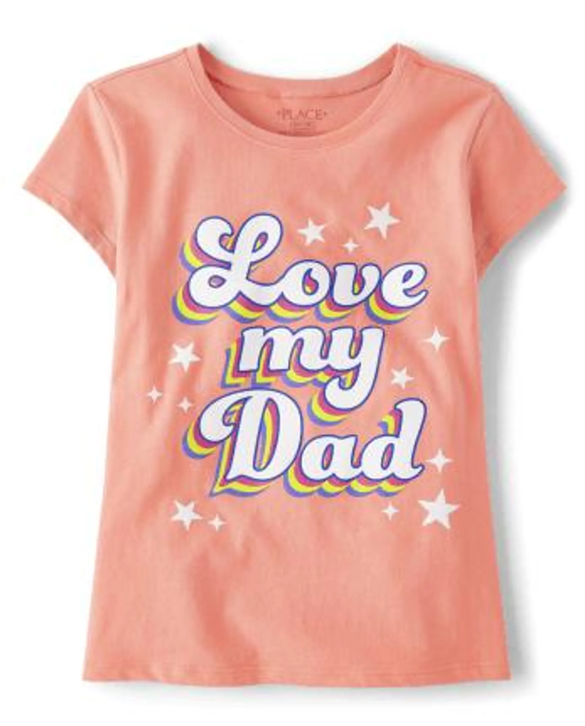 Girls Love My Dad Graphic Tee - peach paradise