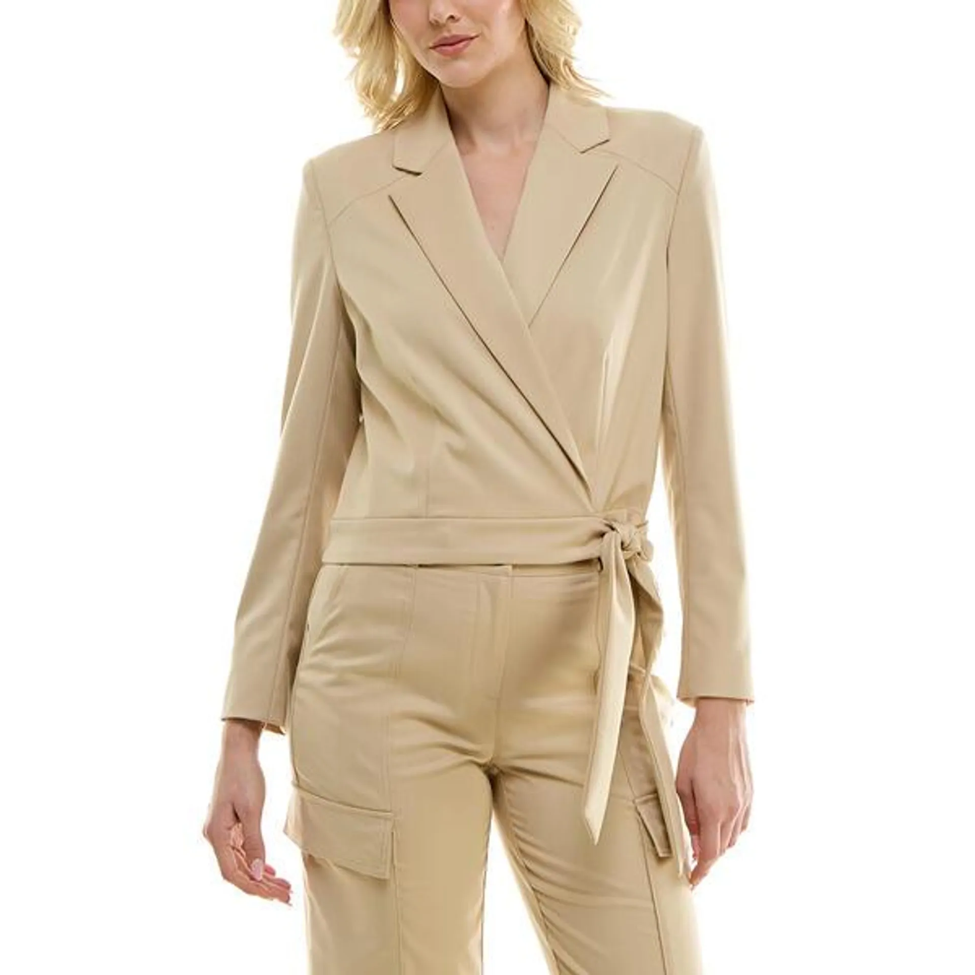 Womens Nicole Miller Long Sleeve Stretch Twill Jacket