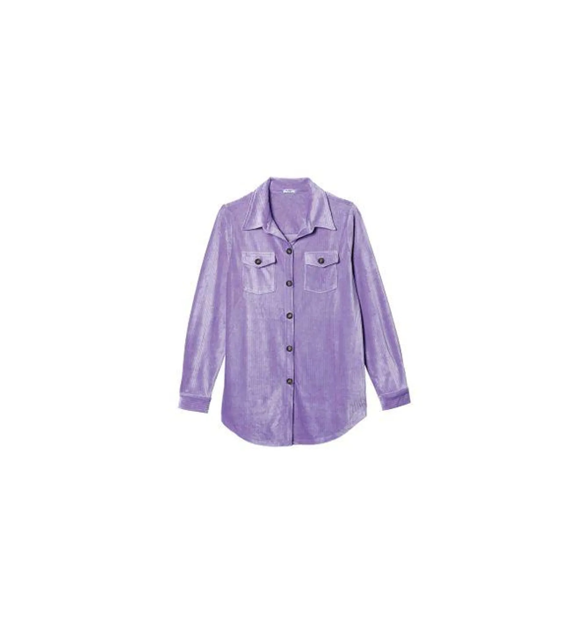 Corduroy Button Front Blouse