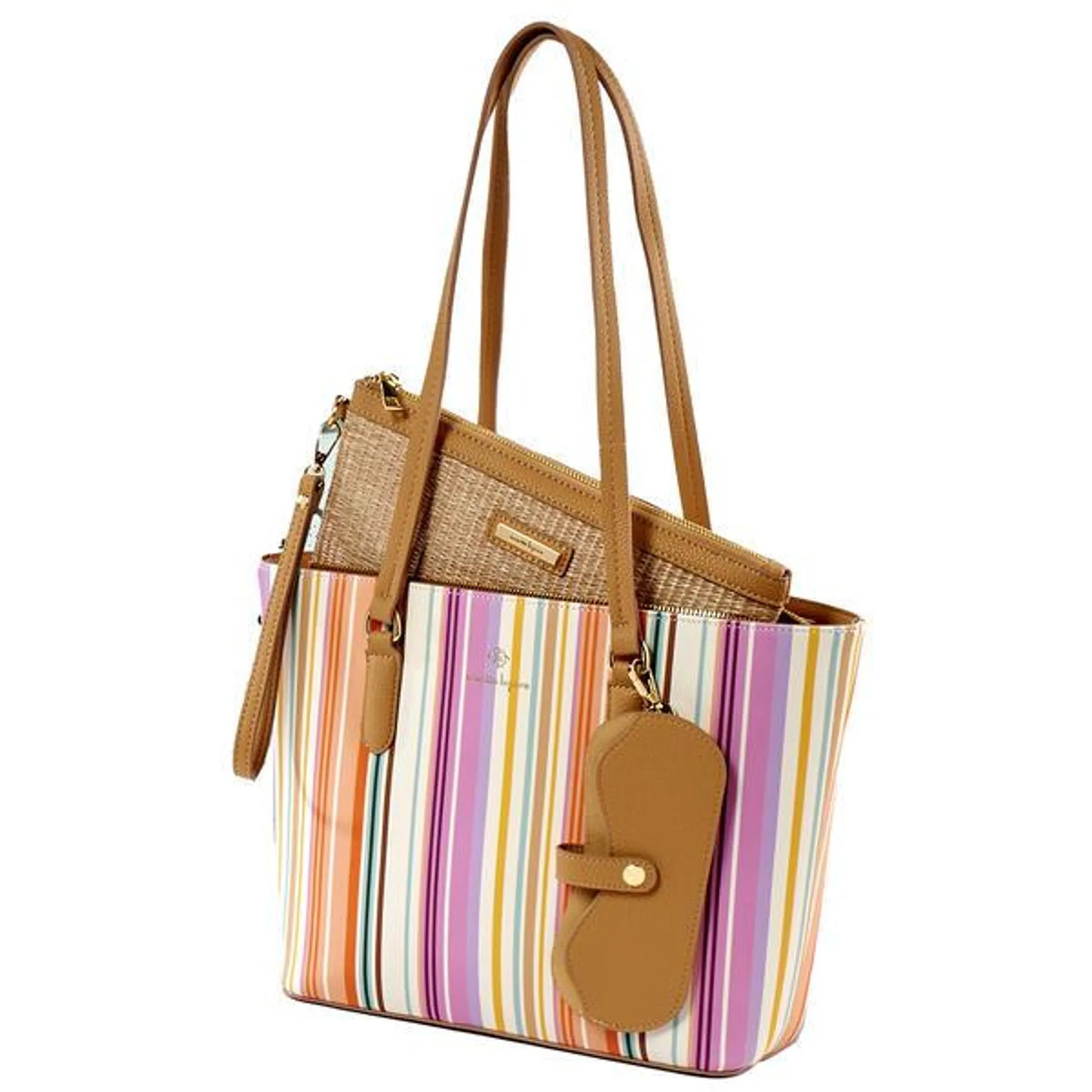 Nanette Lepore Striped Joyce Bag In a Bag Tote