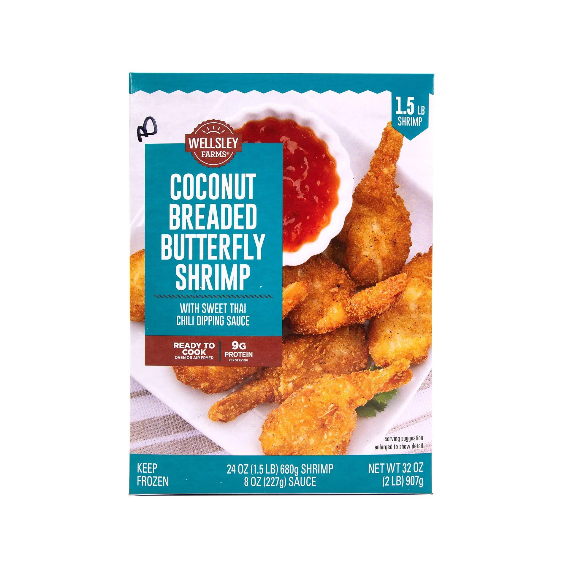 Wellsley Farms Coconut Breaded Shrimp with Sweet Thai Chili Dipping Sauce, 2 lbs.