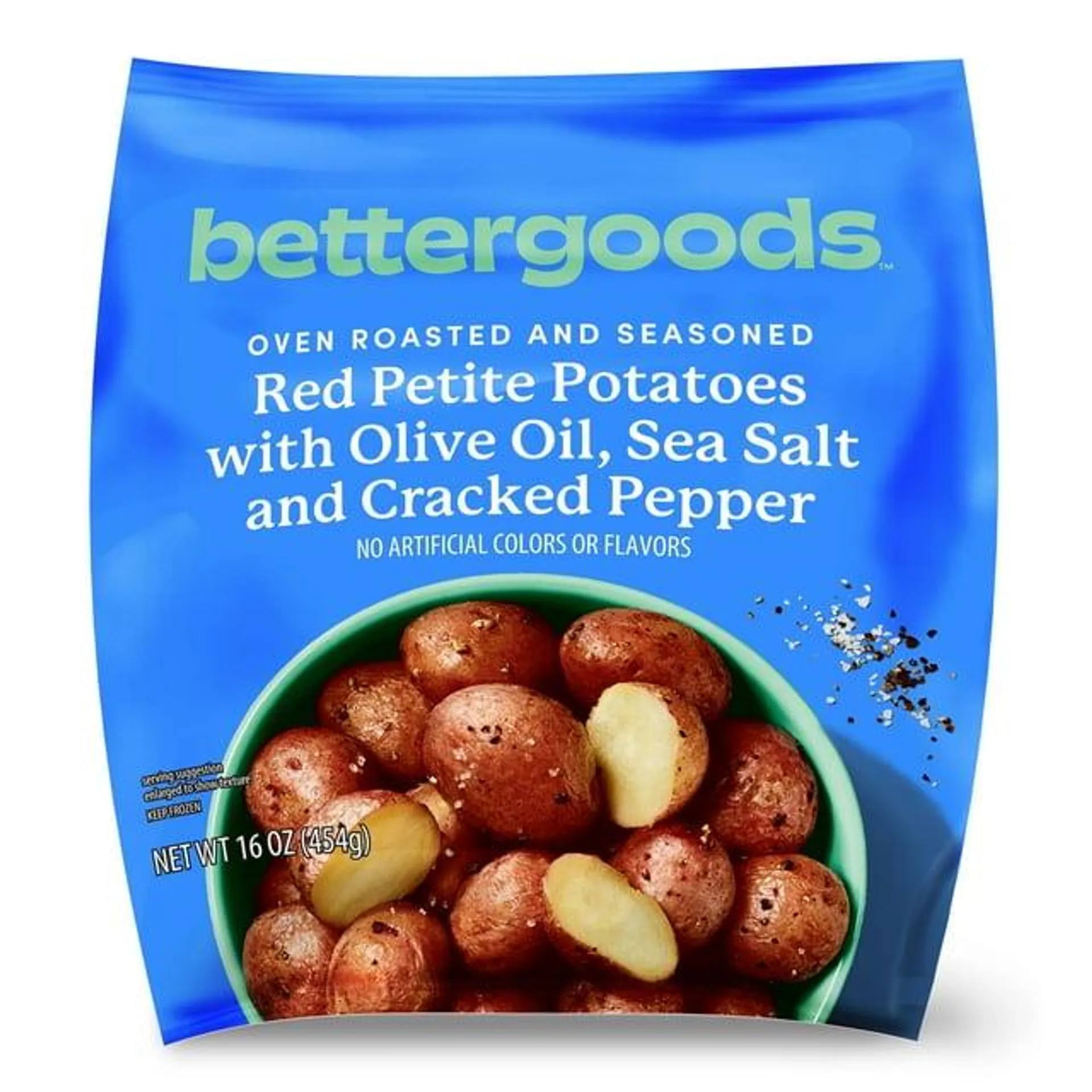 bettergoods Oven Roasted and Seasoned Red Petite Potatoes with Olive Oil, Sea Salt and Cracked Pepper, 16 oz (Frozen)