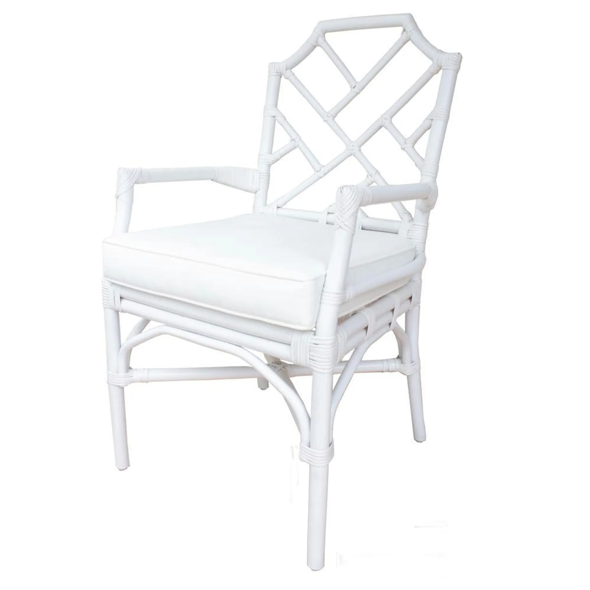 New Pacific Direct Kara Rattan Arm Chair, White