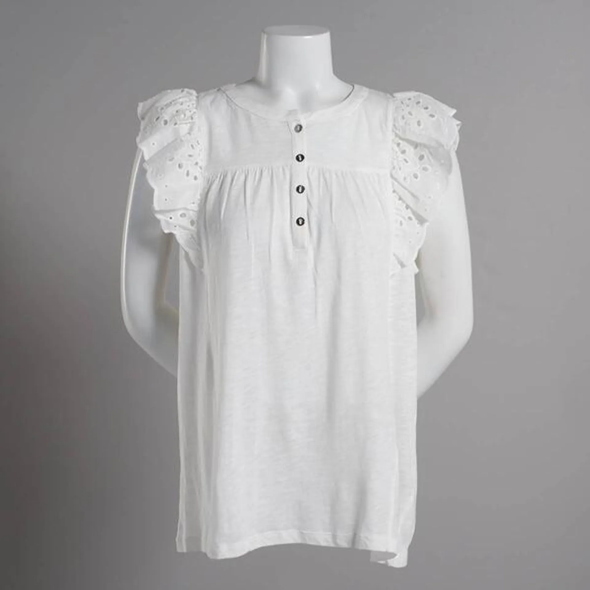 Womens Philosophy Eyelet Cap Sleeve Blouse