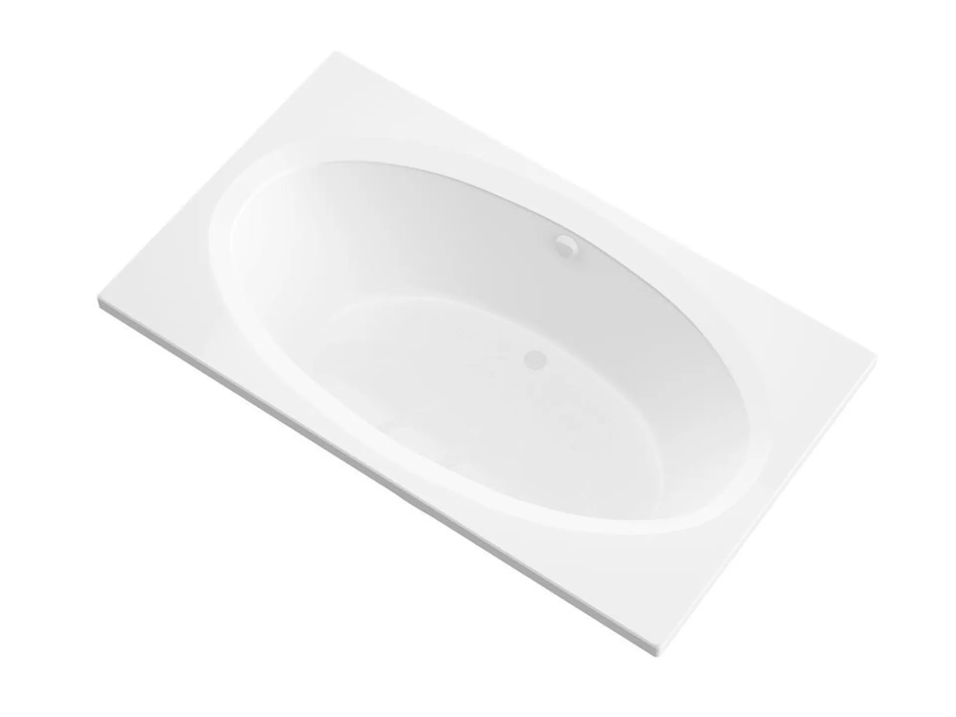 MidWest Tubs Orion 72"W x 42"D x 23"H White Drop-In Bathtub with Center Drain