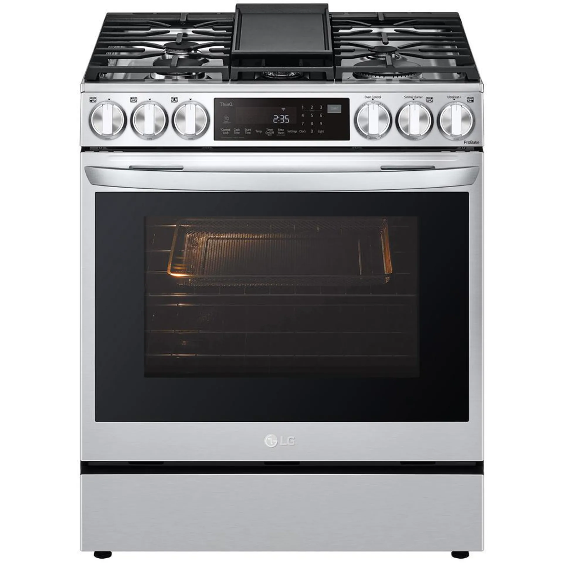 LG LSDL6336F 6.3 cu. ft. Wi-Fi Enabled Dual Fuel Slide-In Range with ProBake Convection® – PrintProof™ Stainless Steel