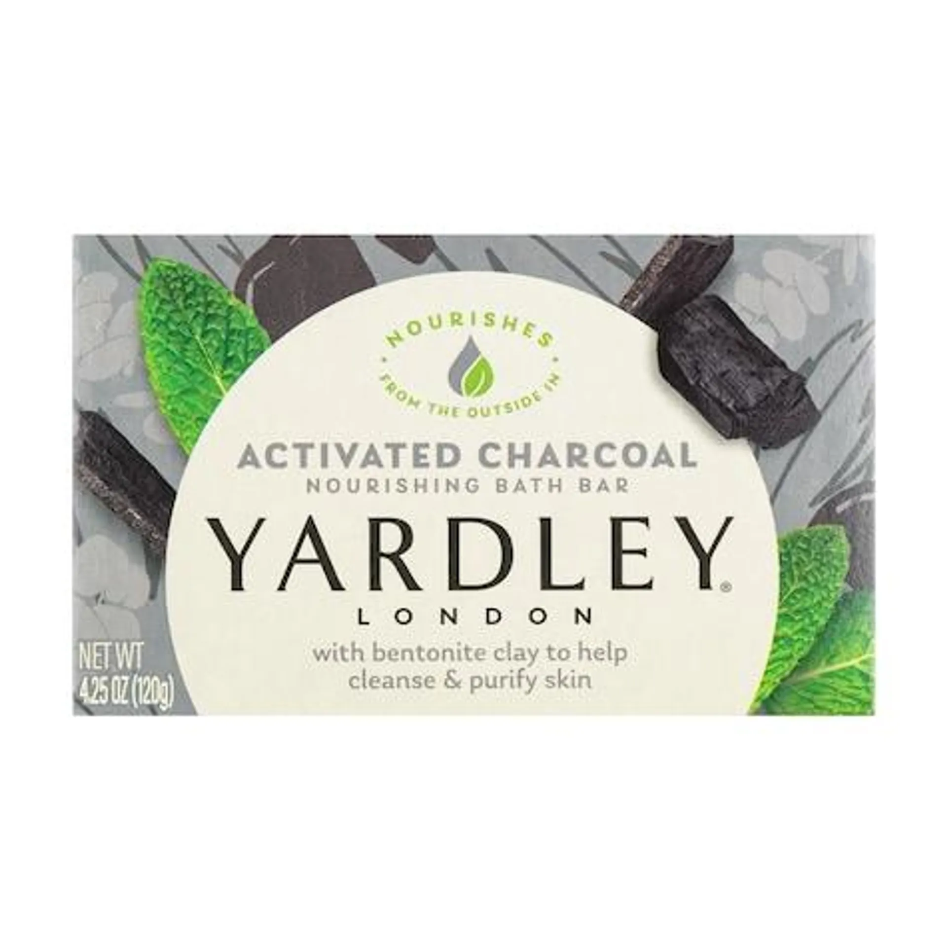 Yardley Activated Charcoal Moisturizing Bath Soap, 4.25 oz. Bars