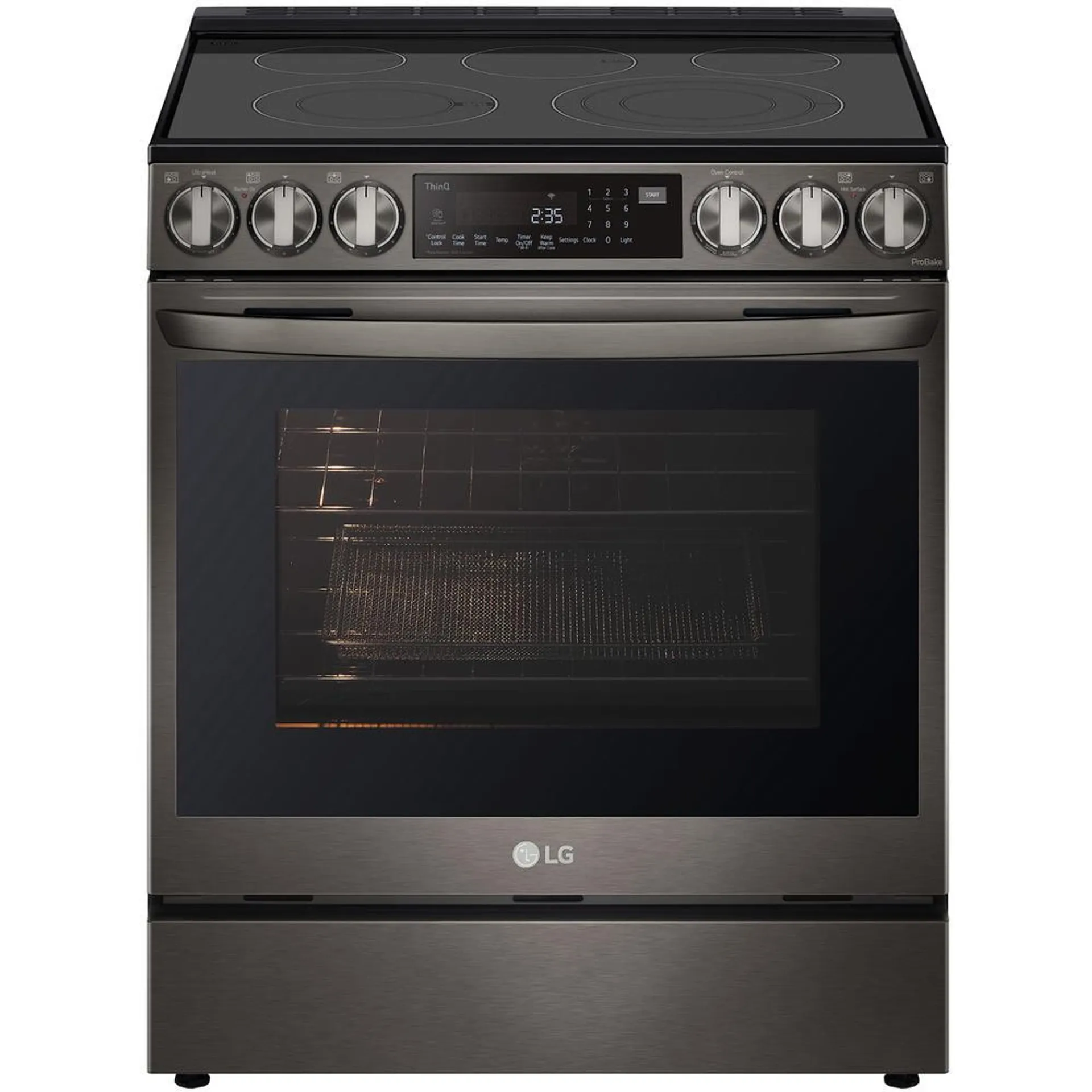 LG LSEL6335D 6.3 cu. ft. Smart Wi-Fi Enabled InstaView® Electric Slide-In Range with Air Fry – PrintProof™ Black Stainless Steel