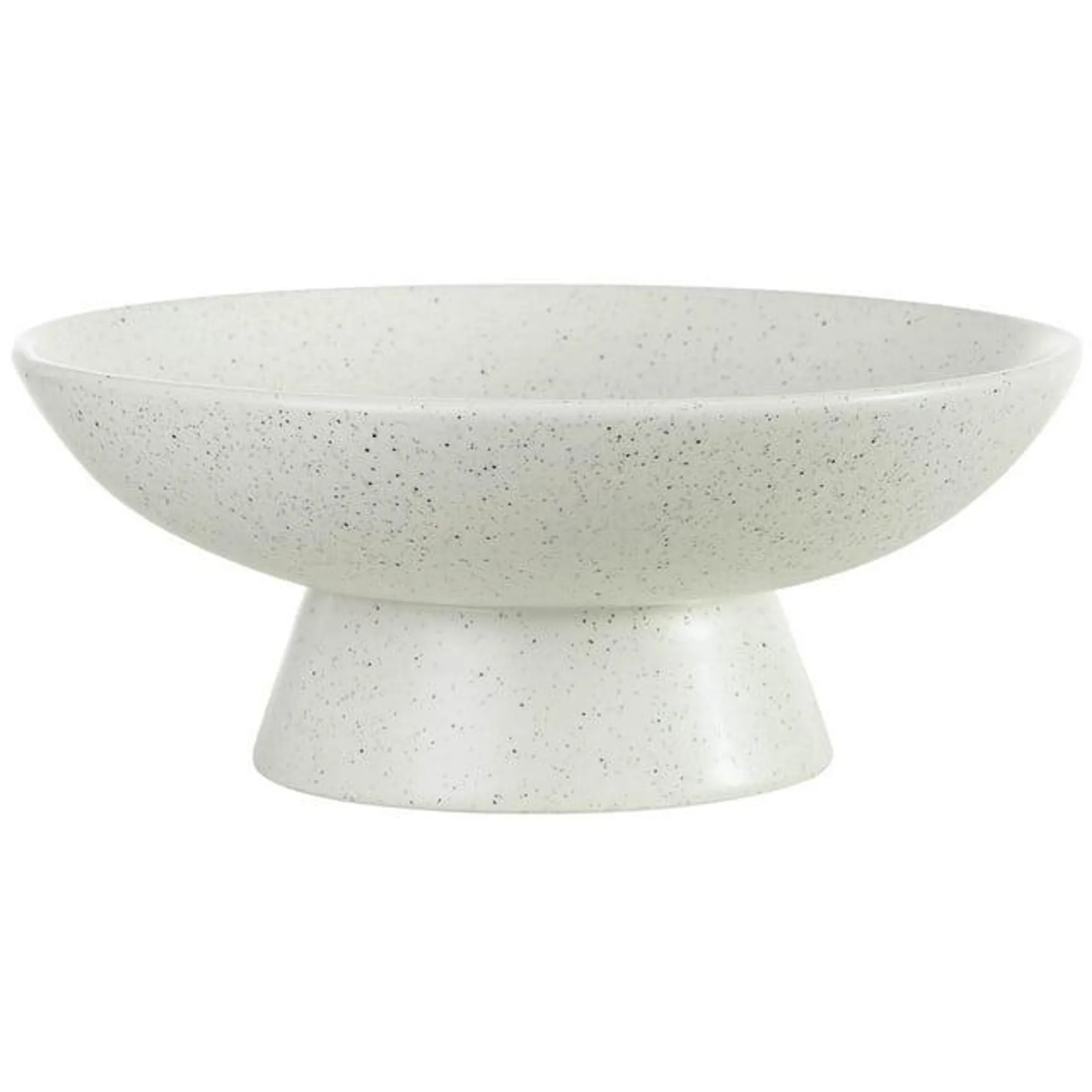 Beautiful 12" Round Speckled White Ceramic Bowl by Drew Barrymore