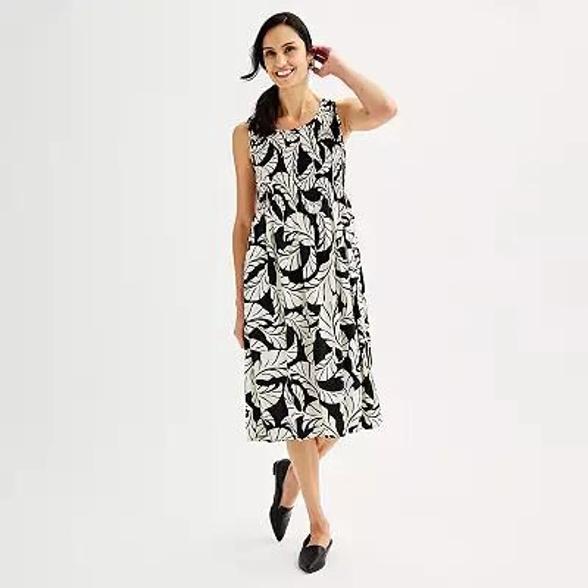 Women's Croft & Barrow® Smocked Swing Midi Dress