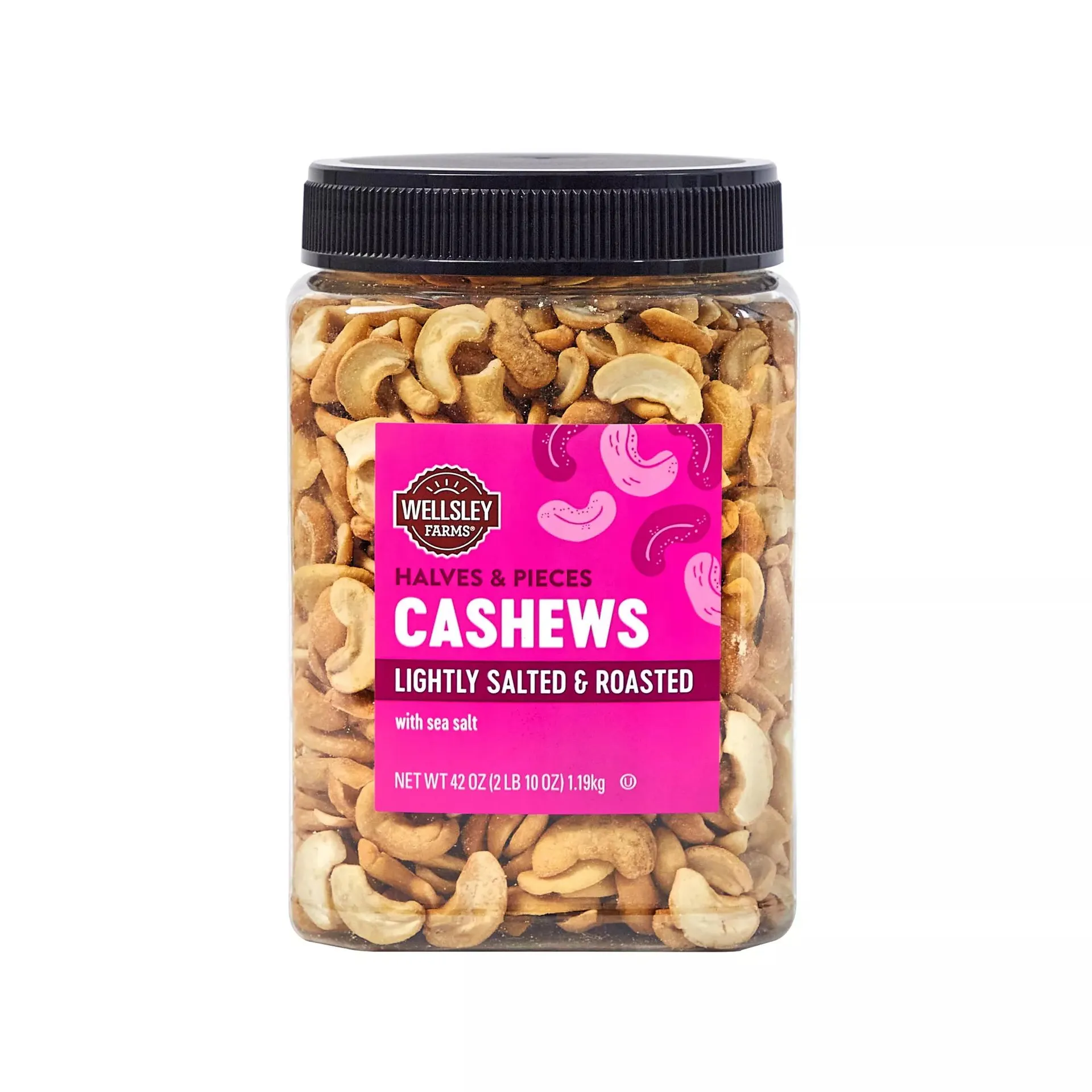 Wellsley Farms Lightly Salted Cashew Halves and Pieces, 42 oz.