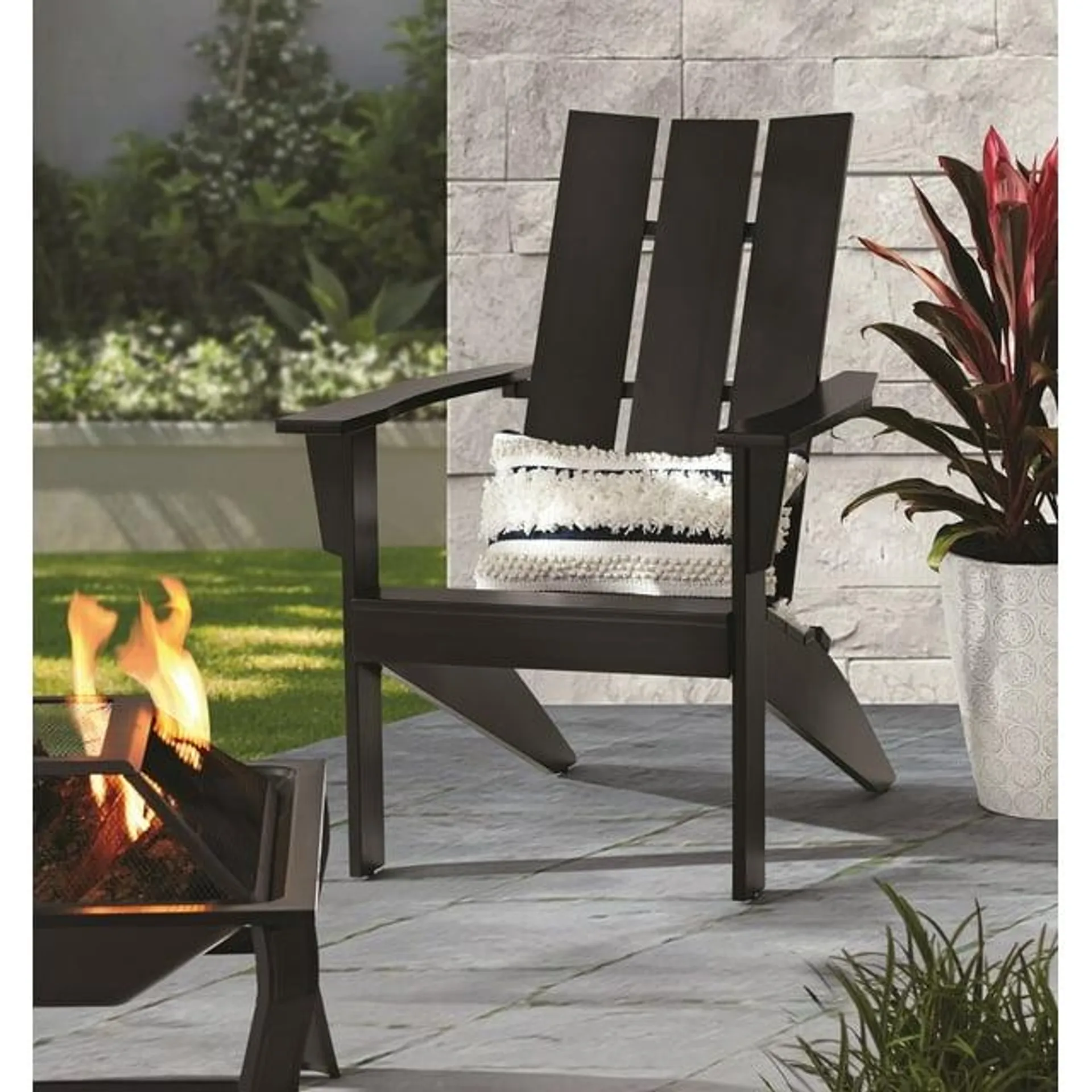 Mainstays Wood Modern Adirondack Chair, Black Color