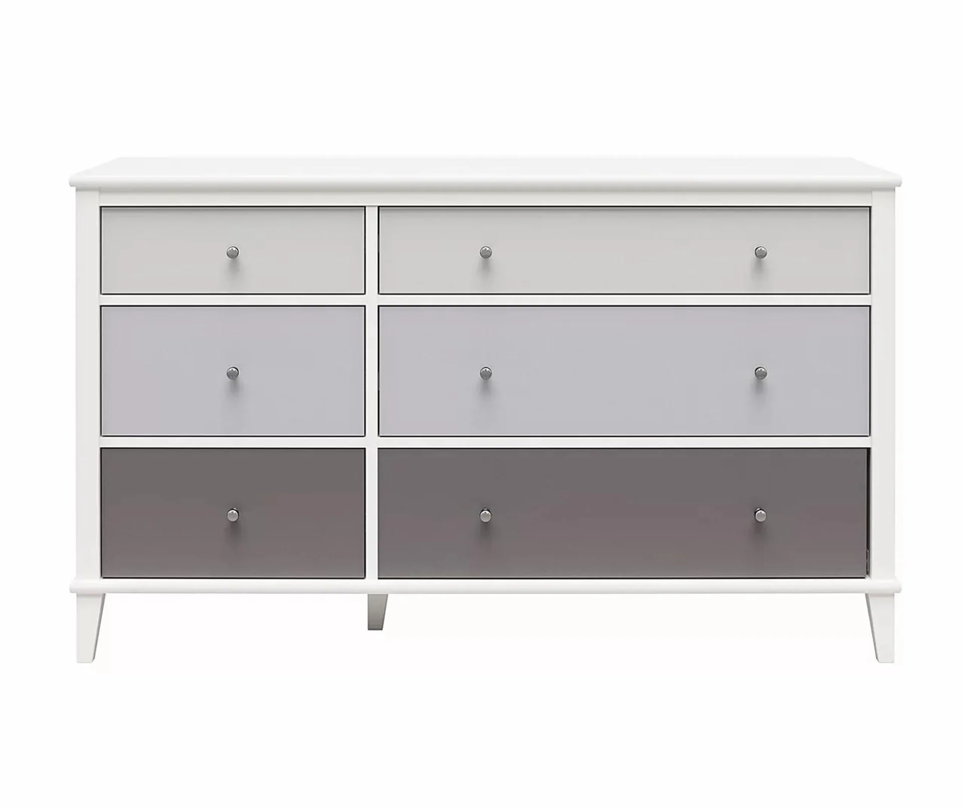 Phoenix White & Gray 6-Drawer Dresser