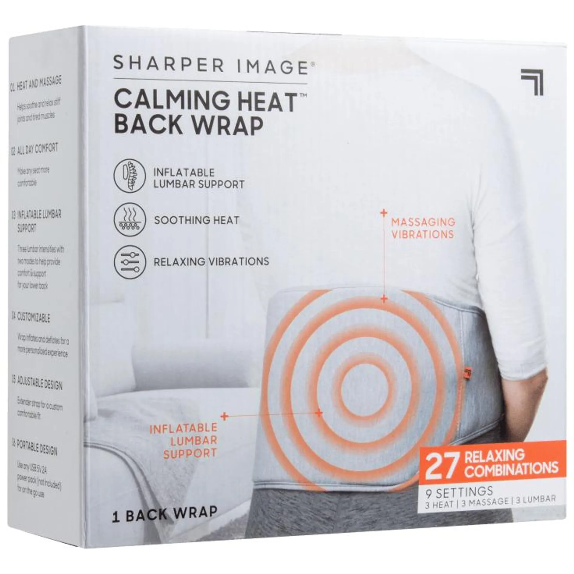 Sharper Image Deluxe Calmante Envoltura para la Espalda